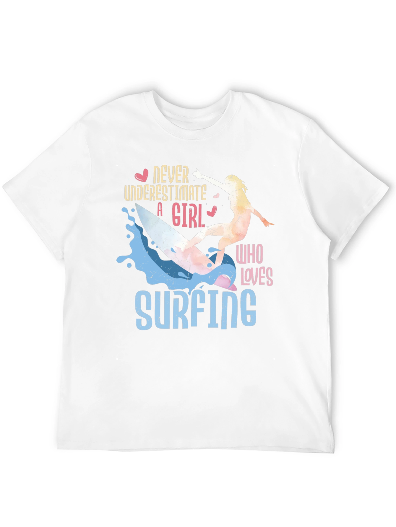 Never Underestimate A Girl Who Loves Surfing T-Shirt