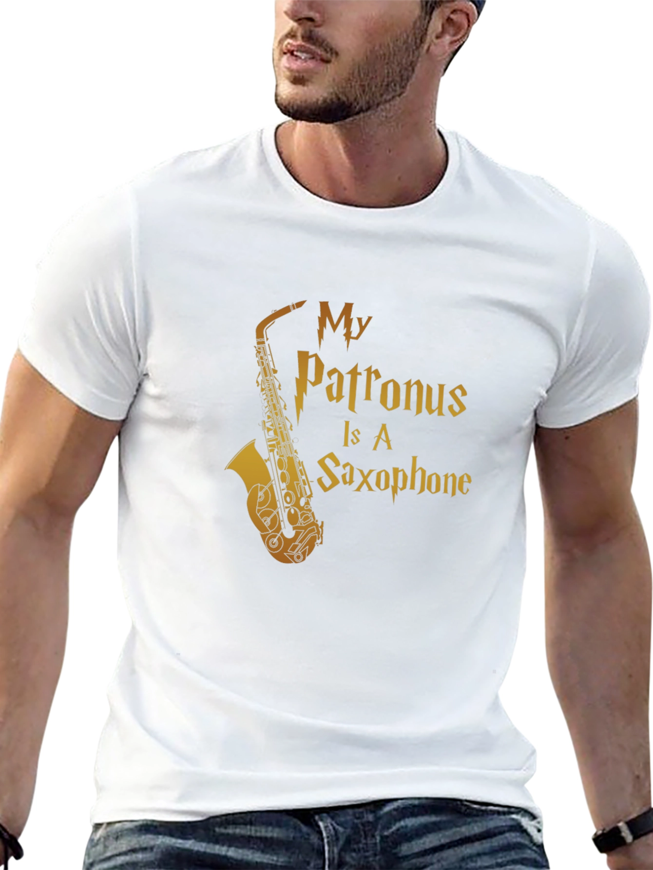 Saxophone Patronus Graphic Tee