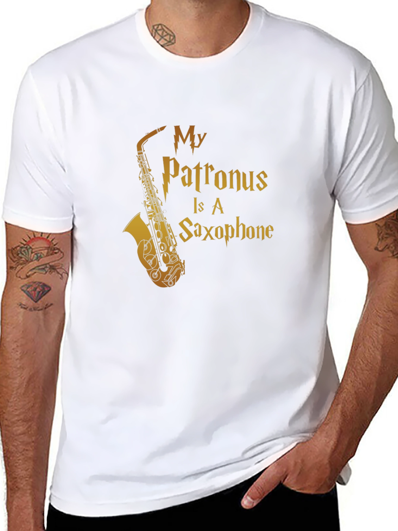 Saxophone Patronus Graphic Tee