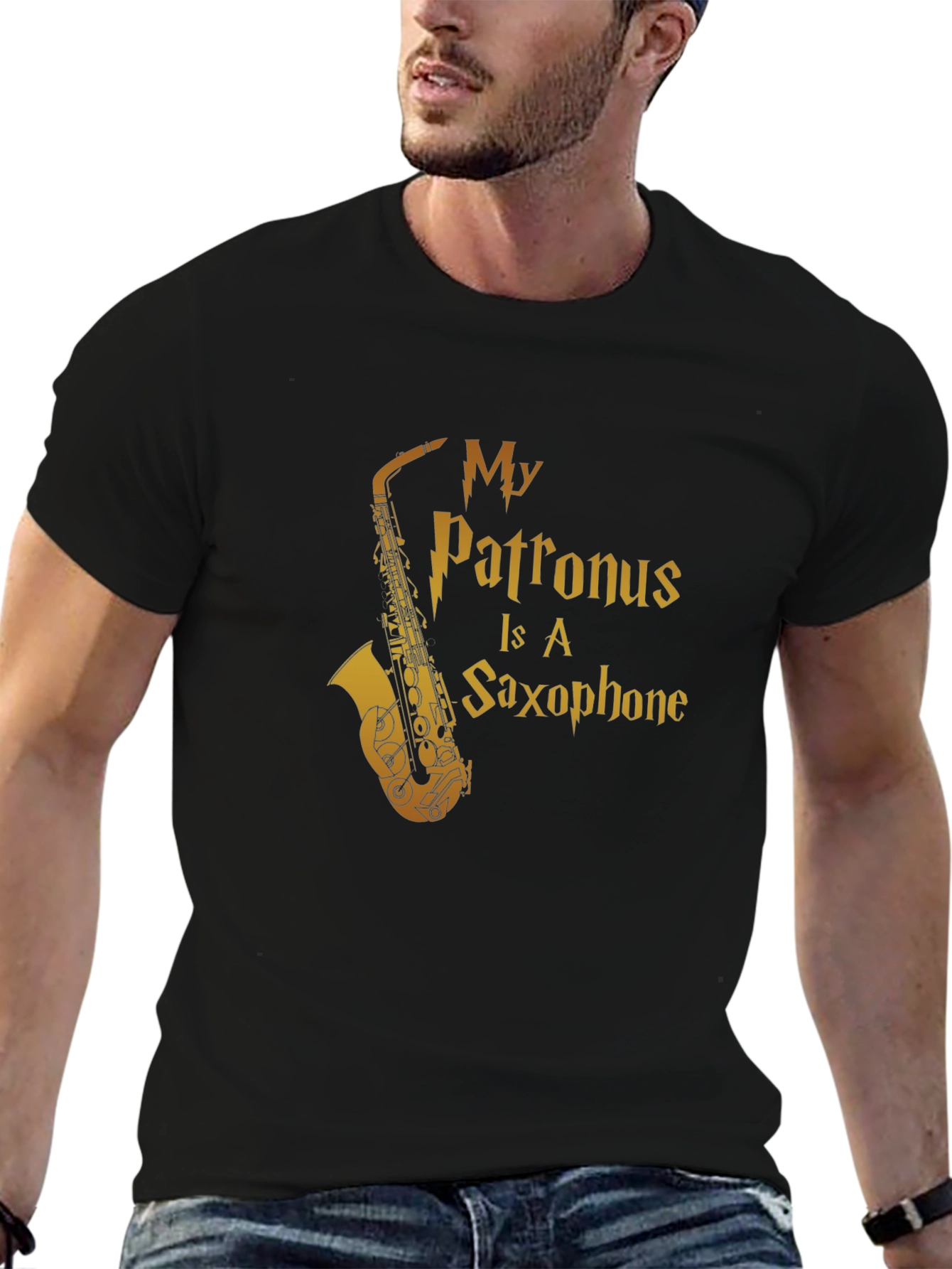 Saxophone Patronus Graphic Tee