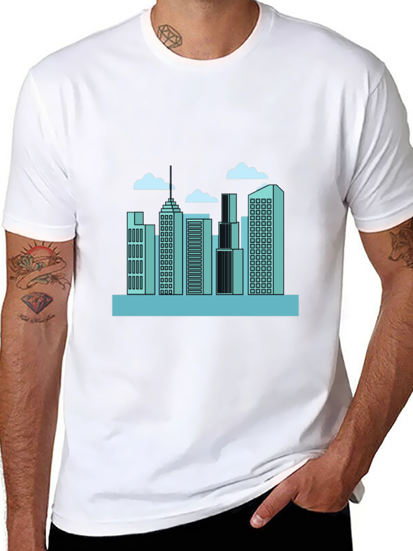 Urban Skyline Graphic Tee - Modern Cityscape Design