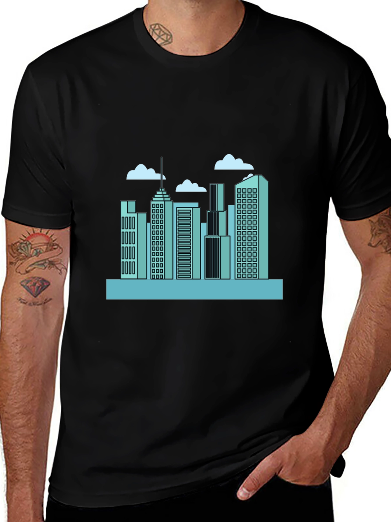 Urban Skyline Graphic Tee - Modern Cityscape Design