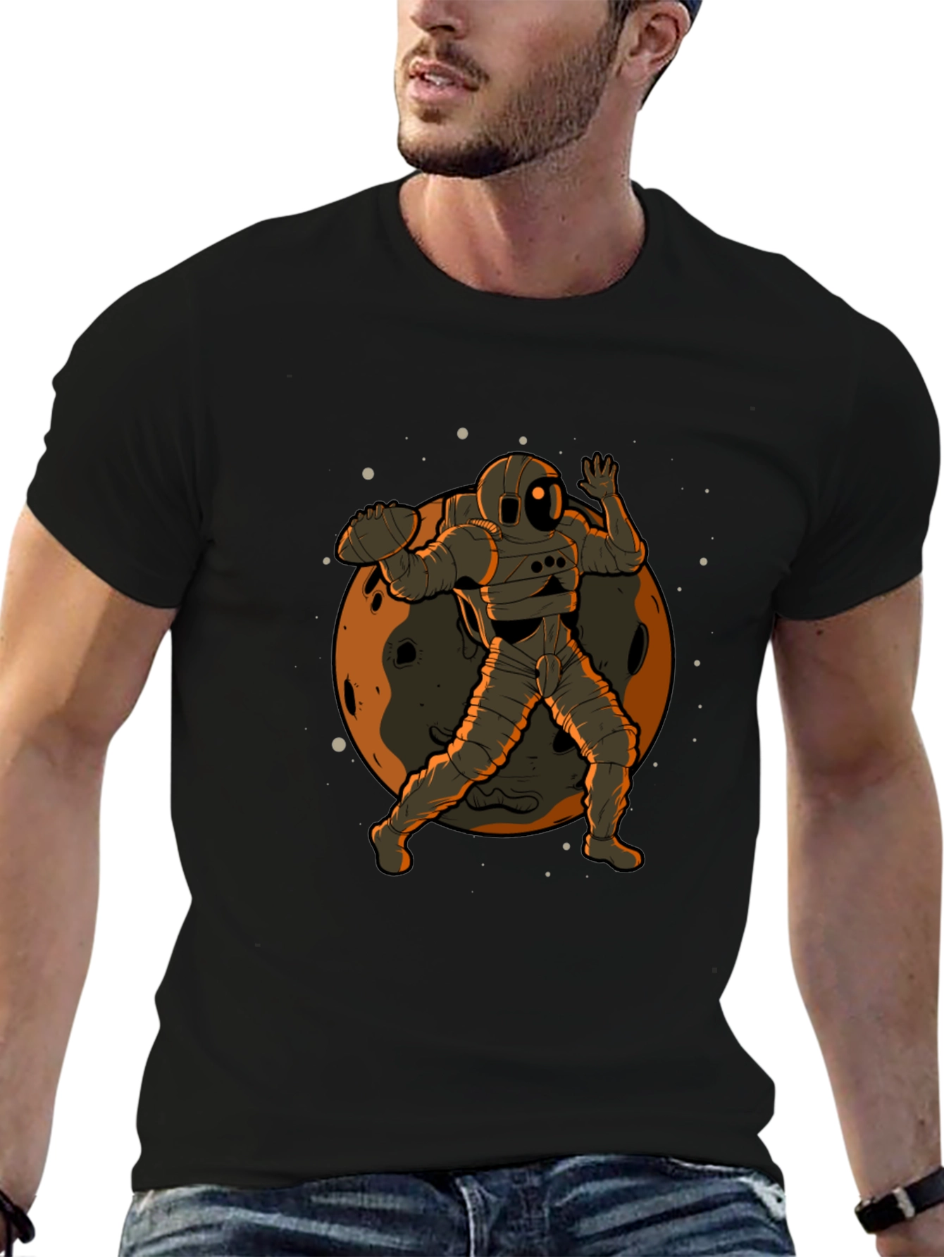 Astronaut Football Graphic T-Shirt