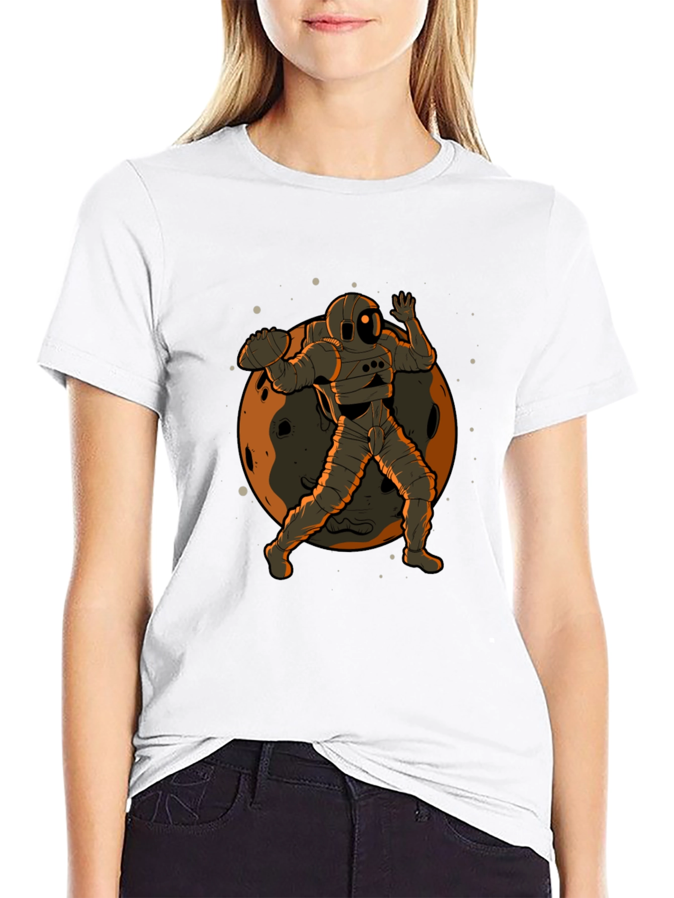 Astronaut Football Graphic T-Shirt
