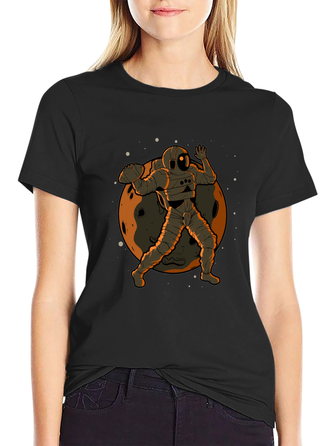 Astronaut Football Graphic T-Shirt