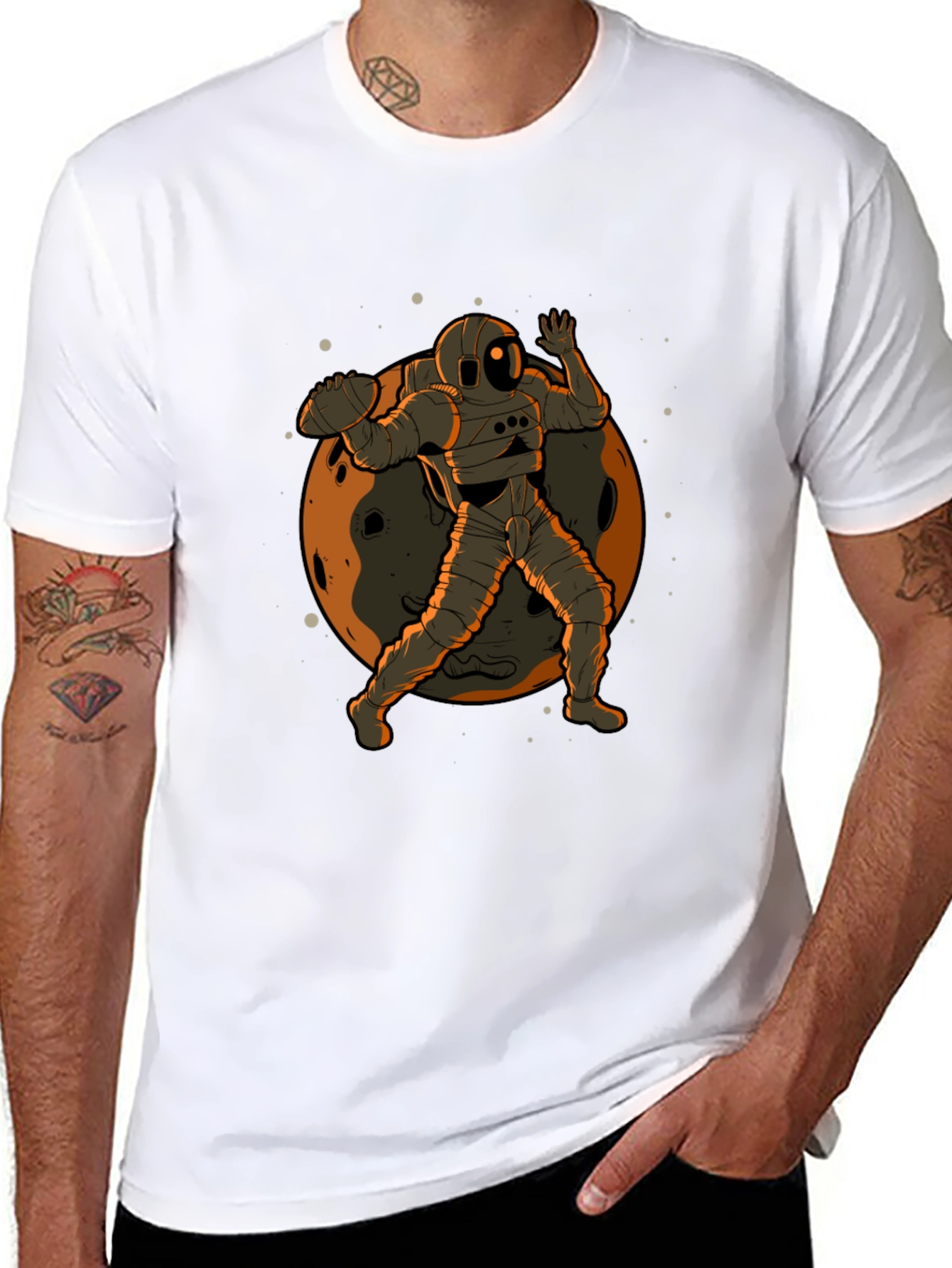 Astronaut Football Graphic T-Shirt