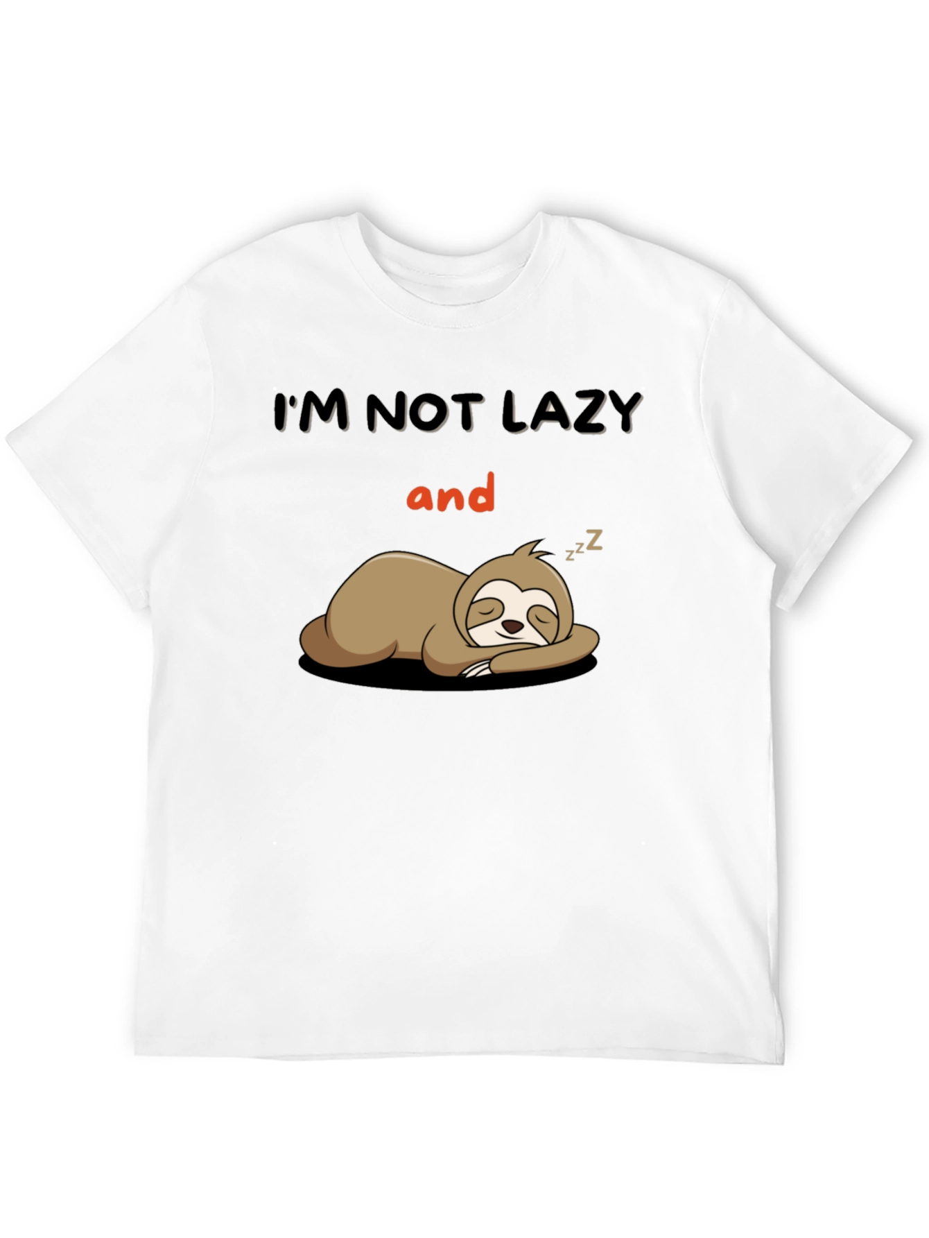 Lazy Sloth Graphic T-Shirt - Funny Novelty Tee