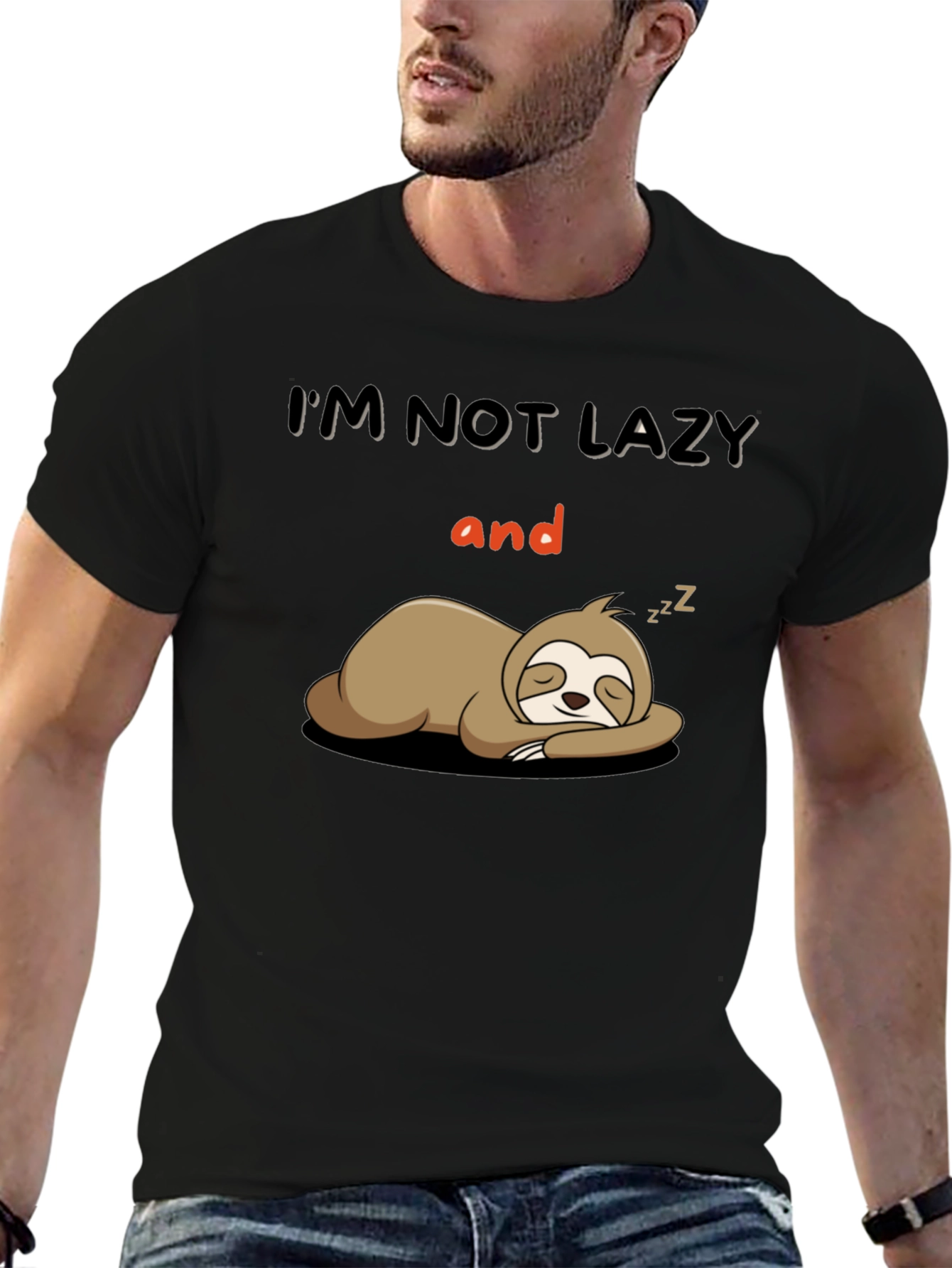Lazy Sloth Graphic T-Shirt - Funny Novelty Tee