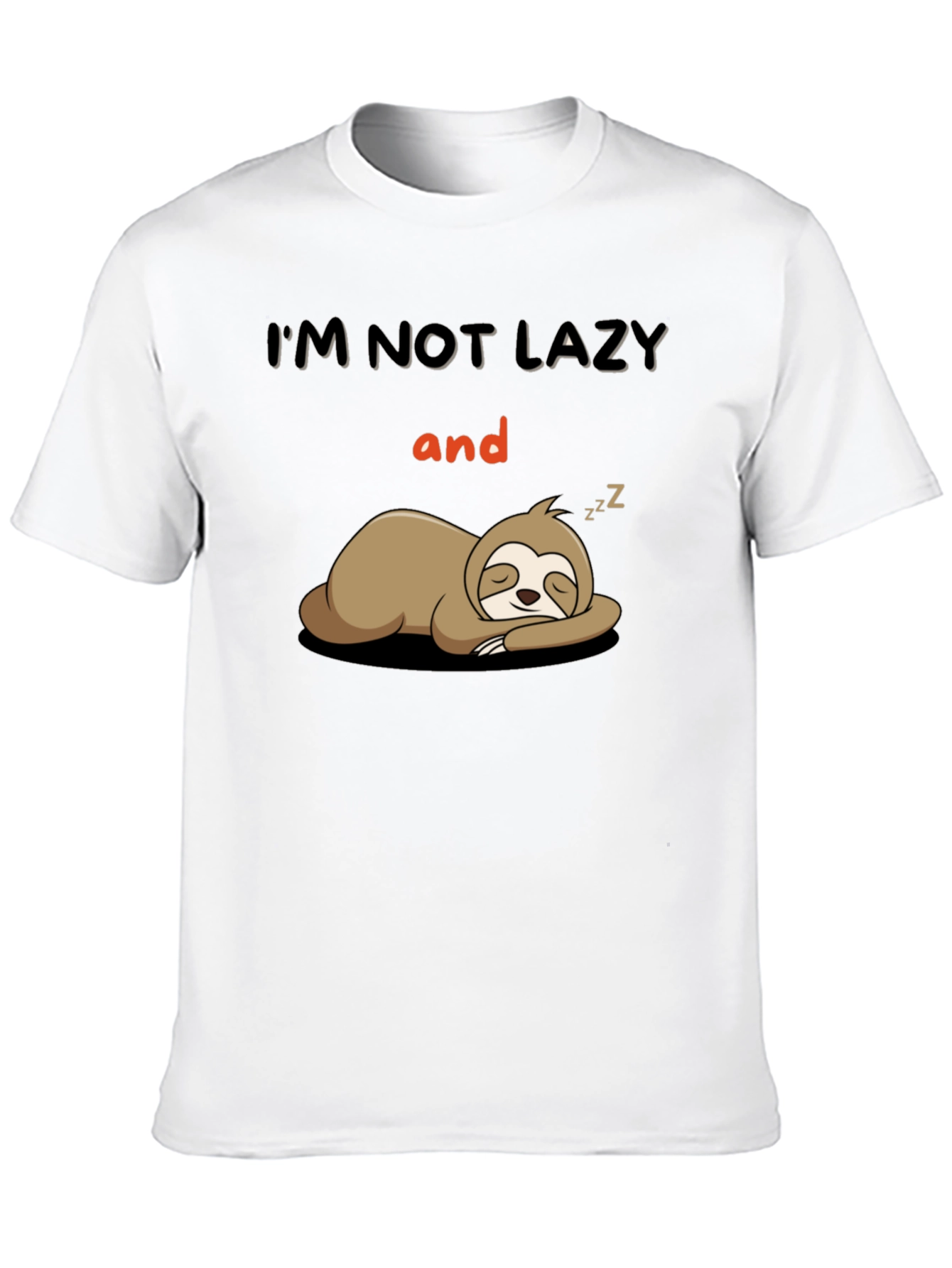 Lazy Sloth Graphic T-Shirt - Funny Novelty Tee