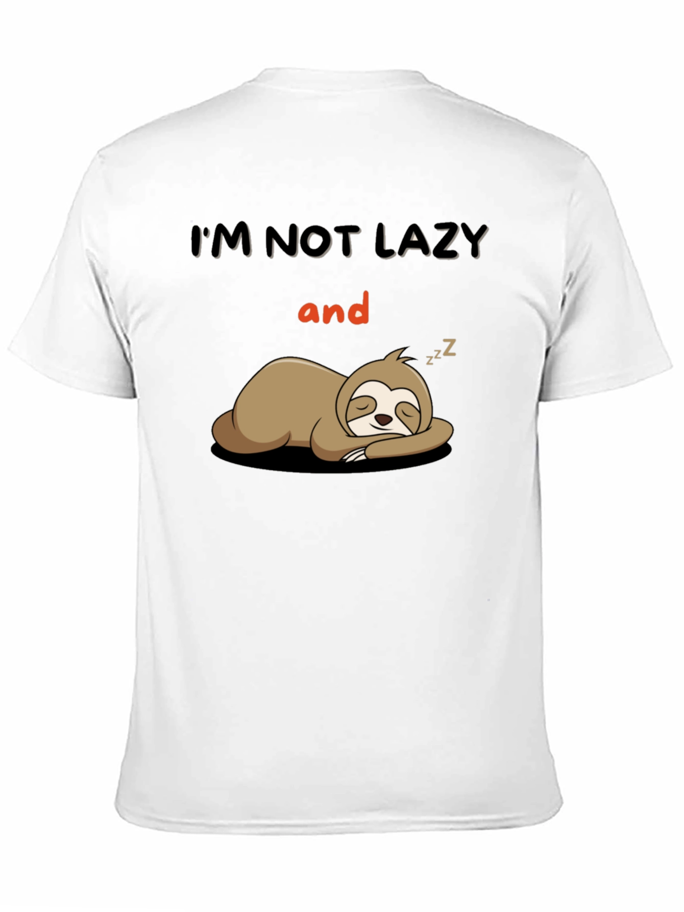 Lazy Sloth Graphic T-Shirt - Funny Novelty Tee