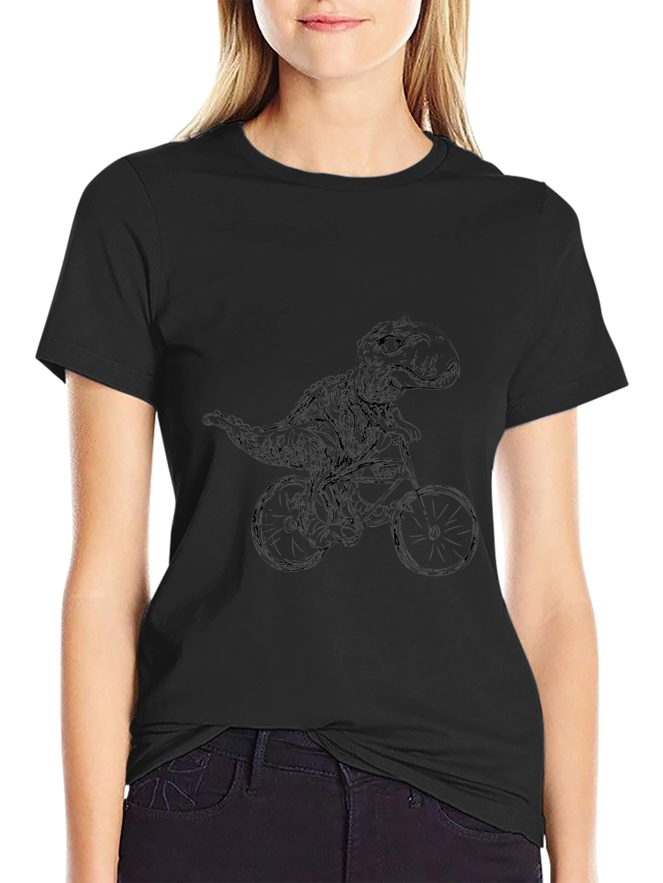 Dino Biker T-Shirt - Black
