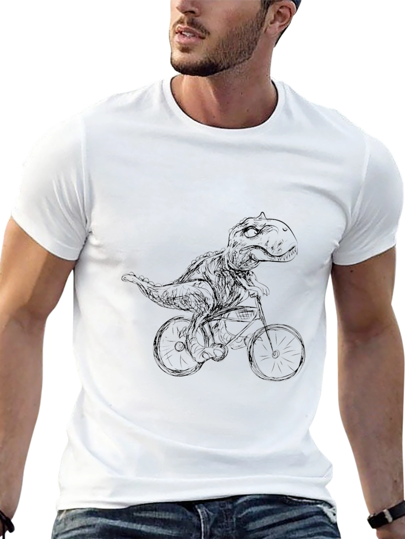 Dino Biker T-Shirt - Black
