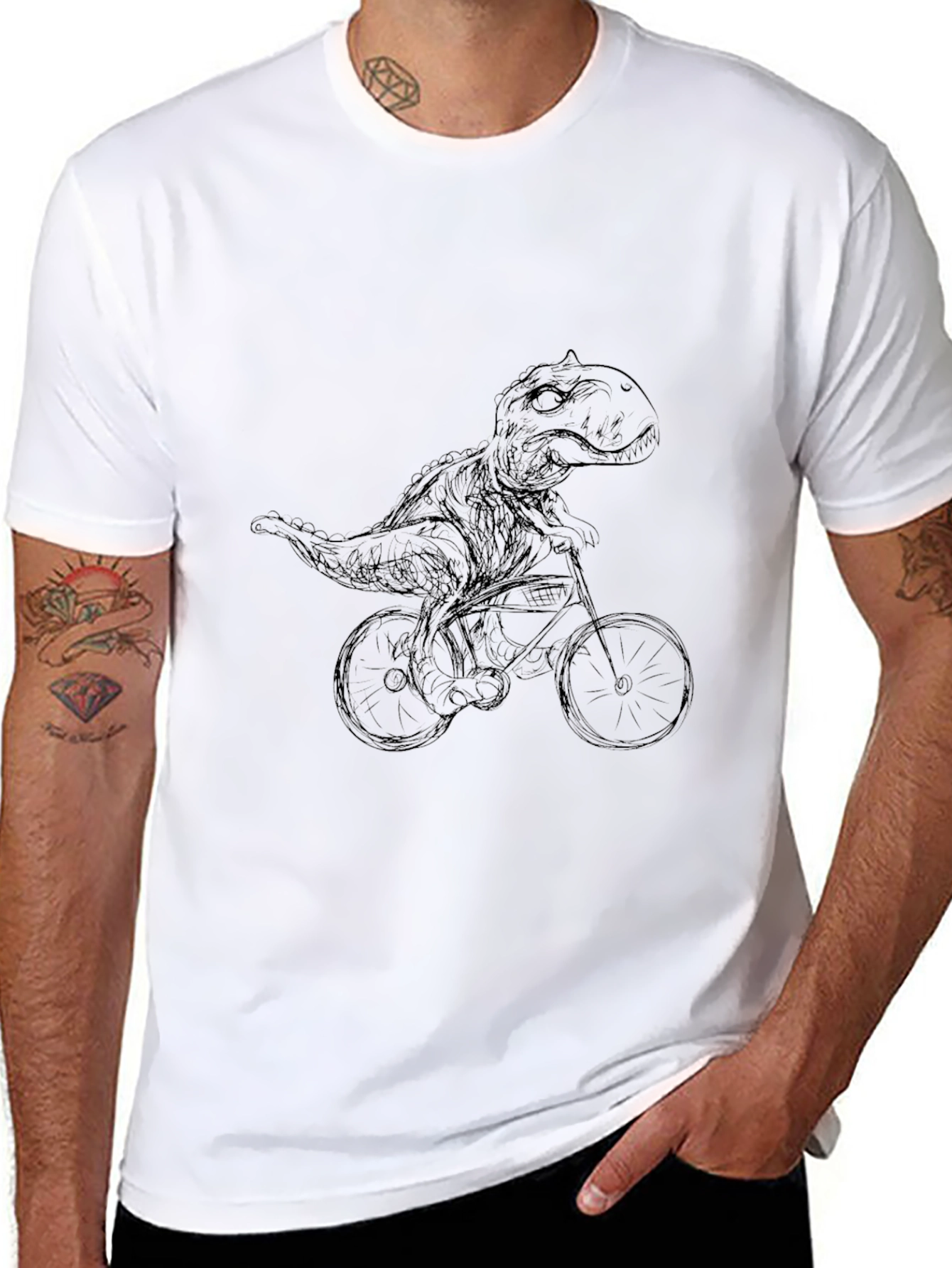 Dino Biker T-Shirt - Black