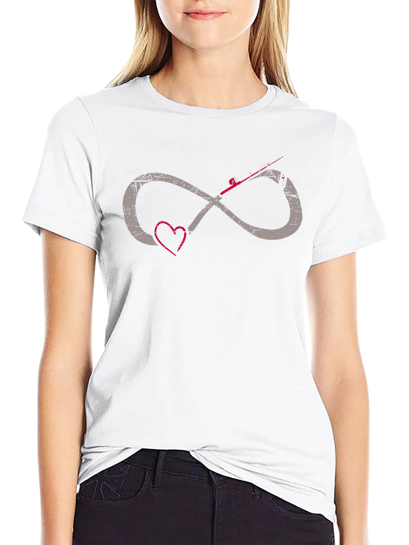 Fishing Infinity Heart Graphic Tee