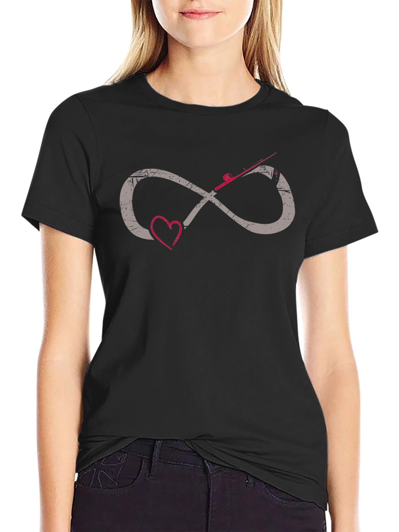 Fishing Infinity Heart Graphic Tee