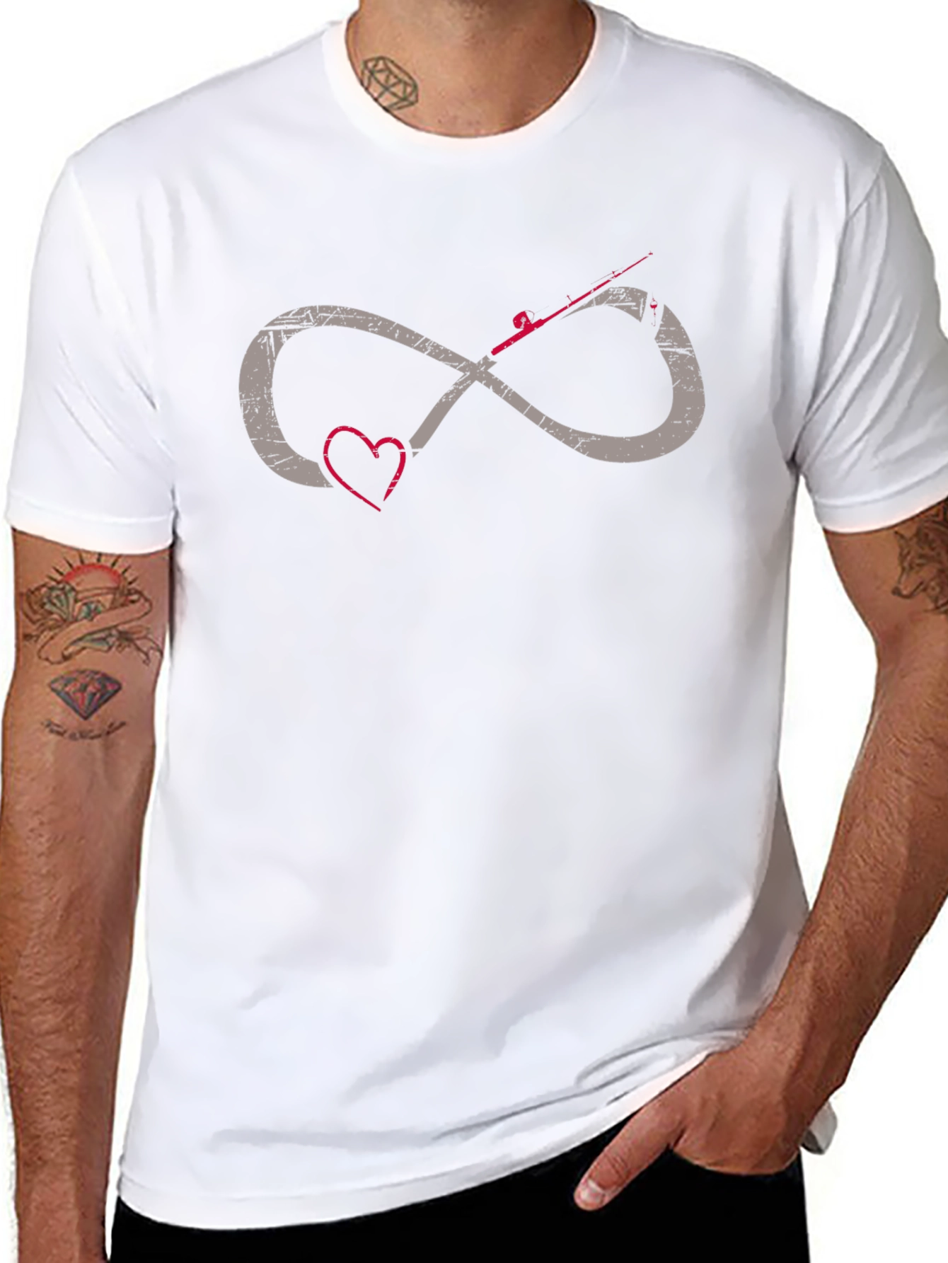 Fishing Infinity Heart Graphic Tee