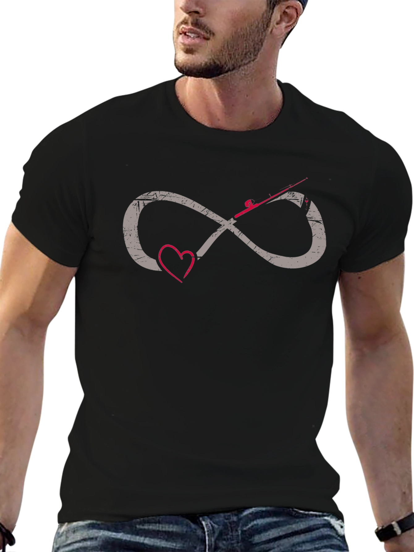 Fishing Infinity Heart Graphic Tee