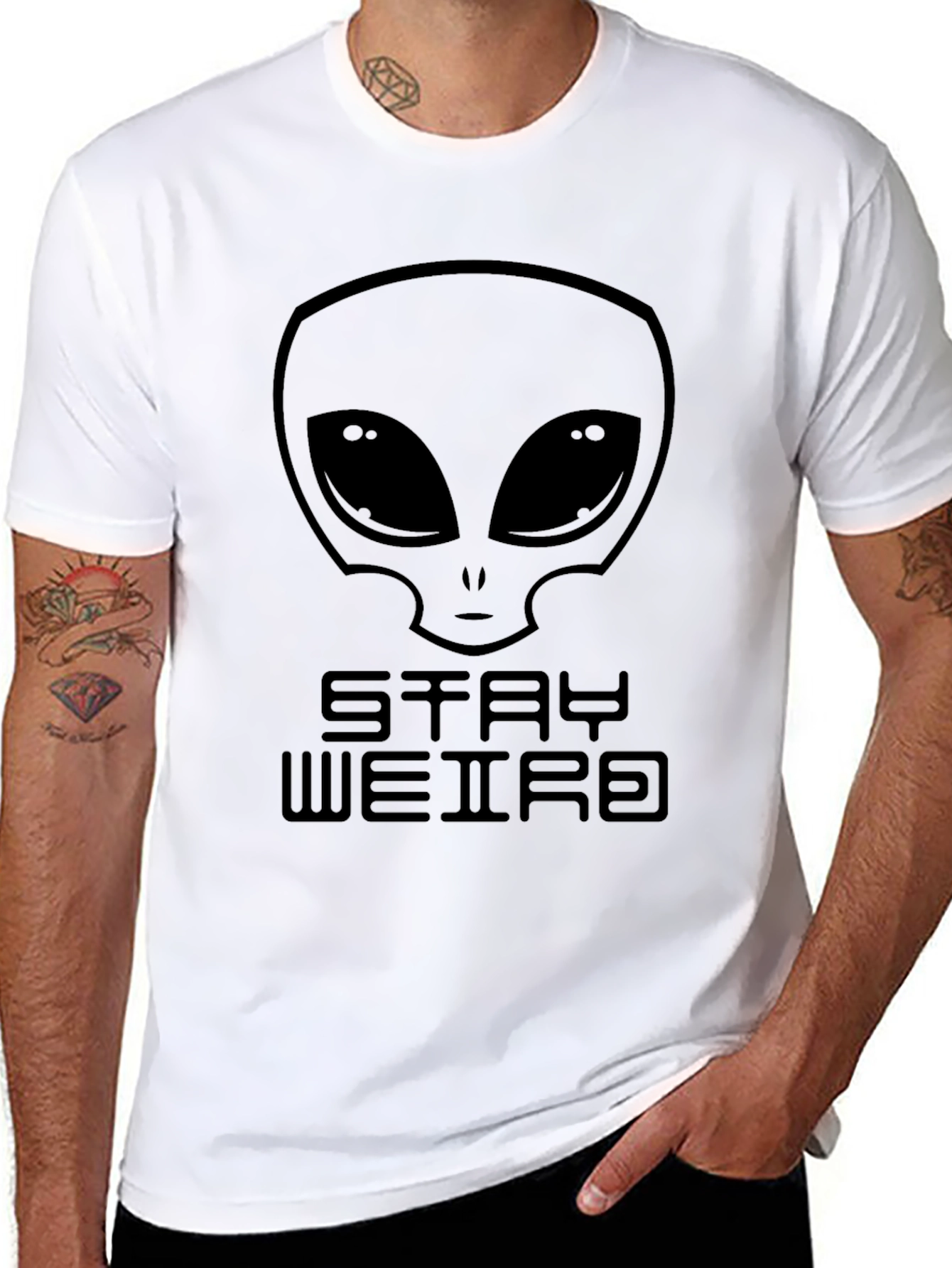 Stay Weird Alien Graphic T-Shirt