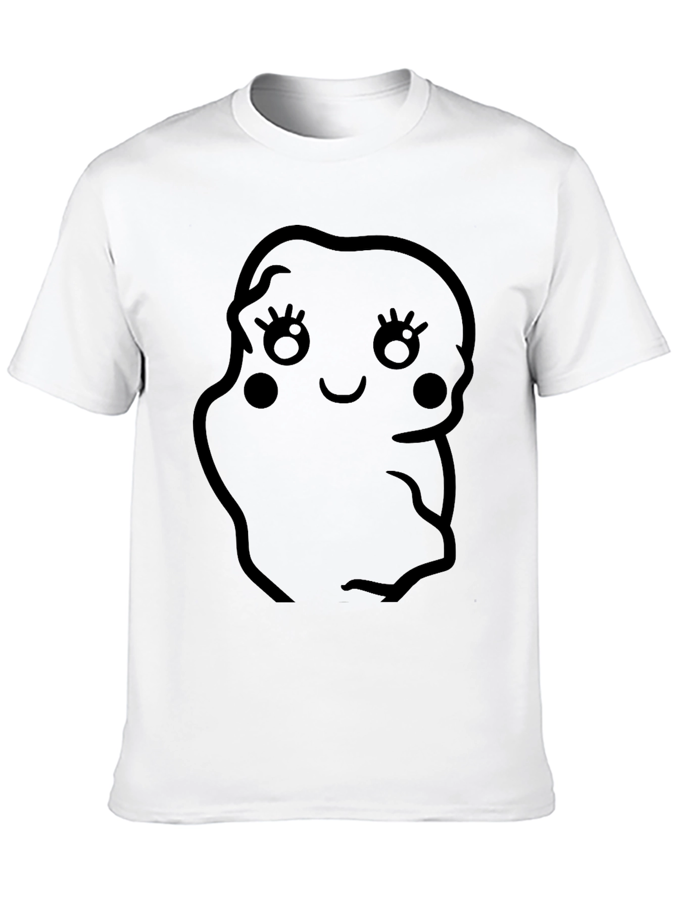 Cute Potato Character Black T-Shirt