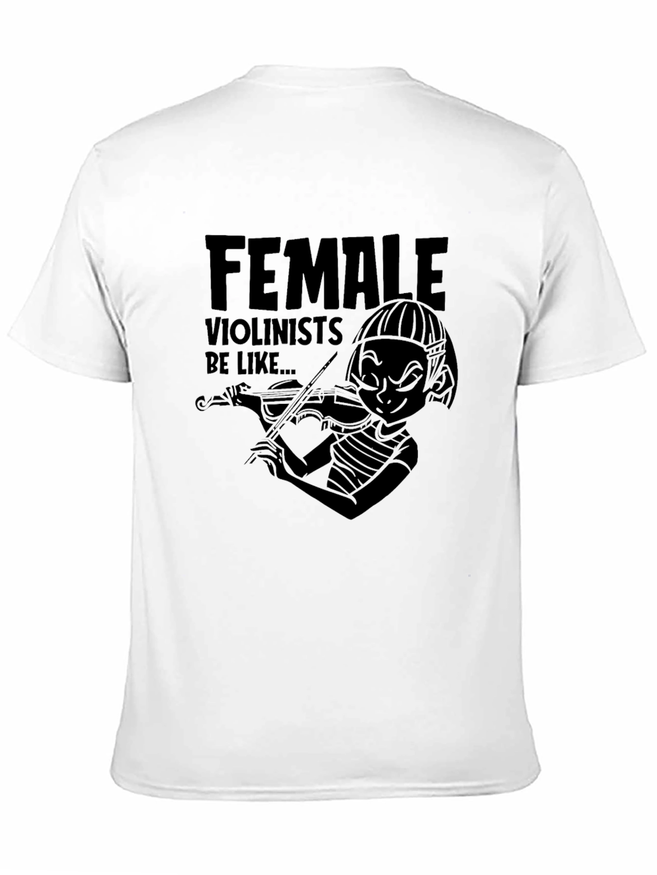 Female Violinist Black T-Shirt - Music Lover Tee