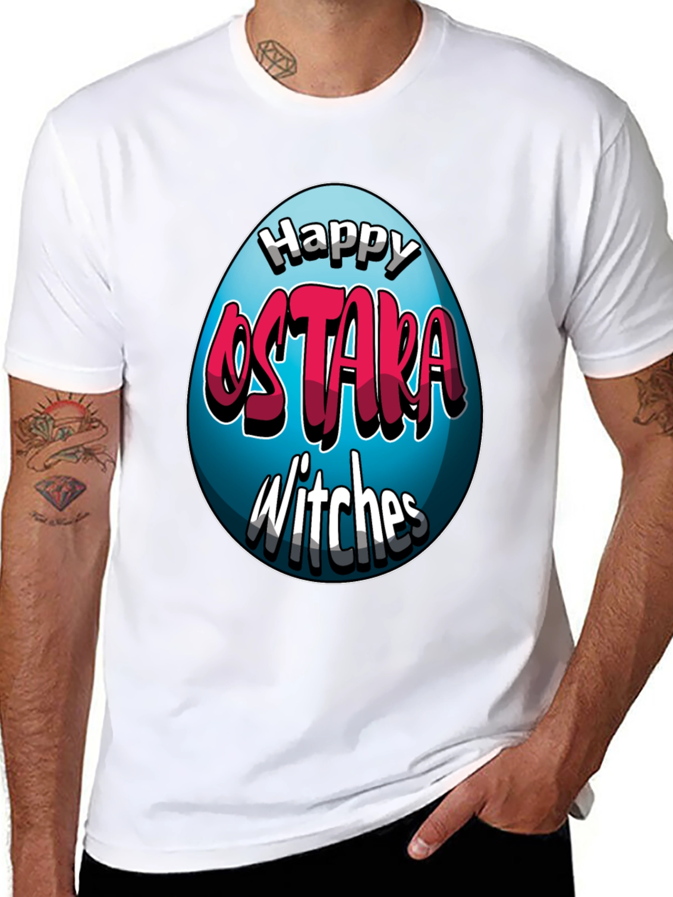 Happy Ostara Witches T-Shirt - Easter Egg Design