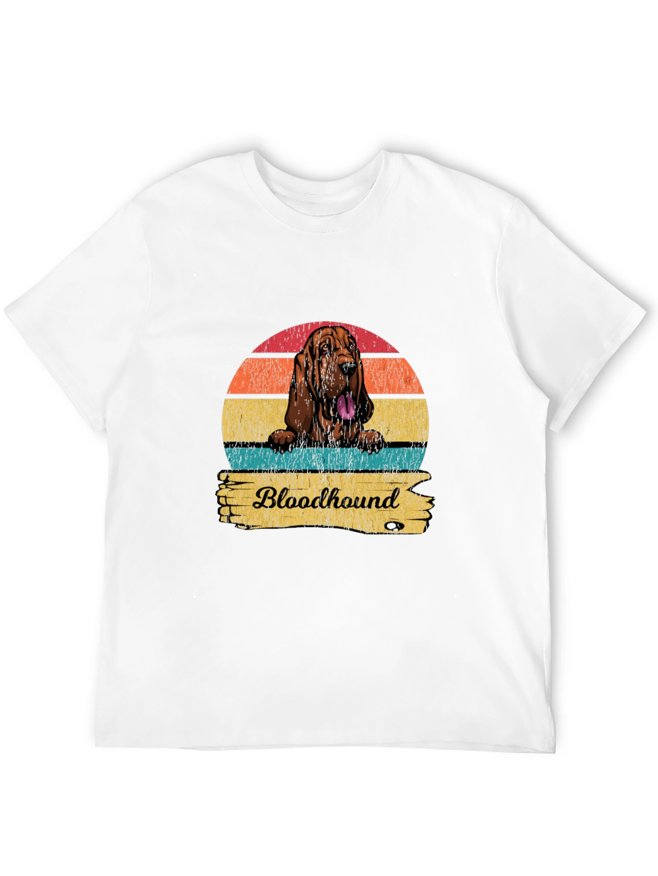 Retro Bloodhound Dog Graphic T-Shirt
