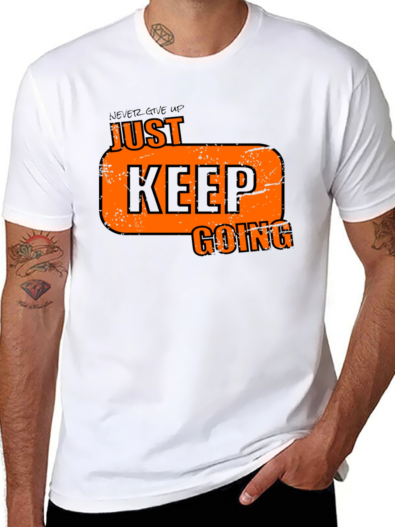 Motivational Graphic T-Shirt - Just Keep Going