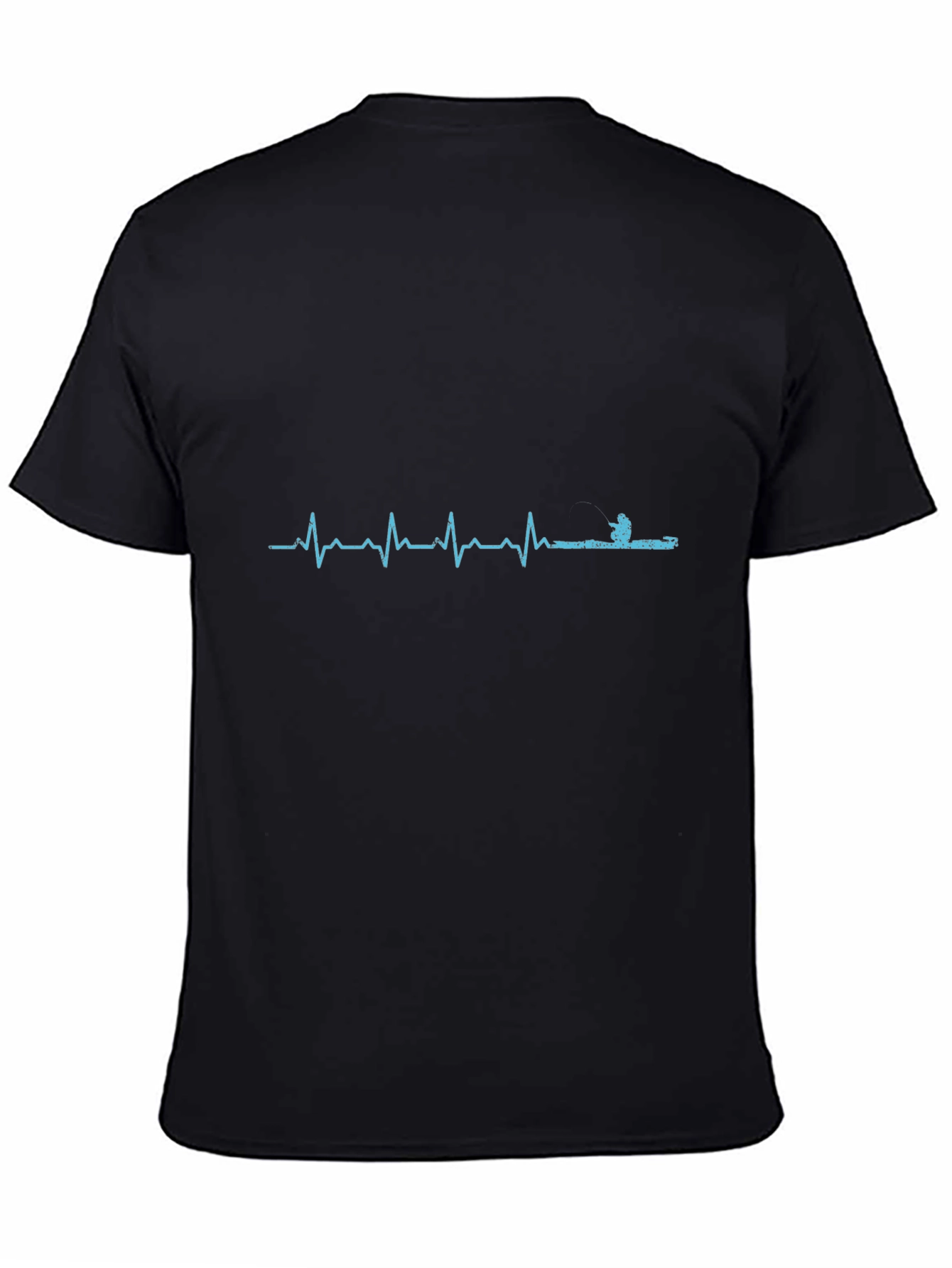 Fishing Heartbeat T-Shirt - Black Graphic Tee