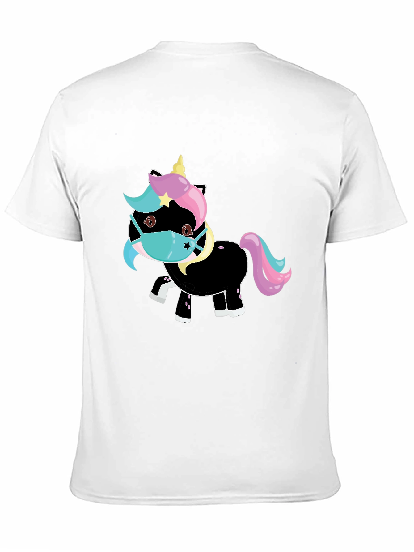 Unicorn Mask Black T-Shirt