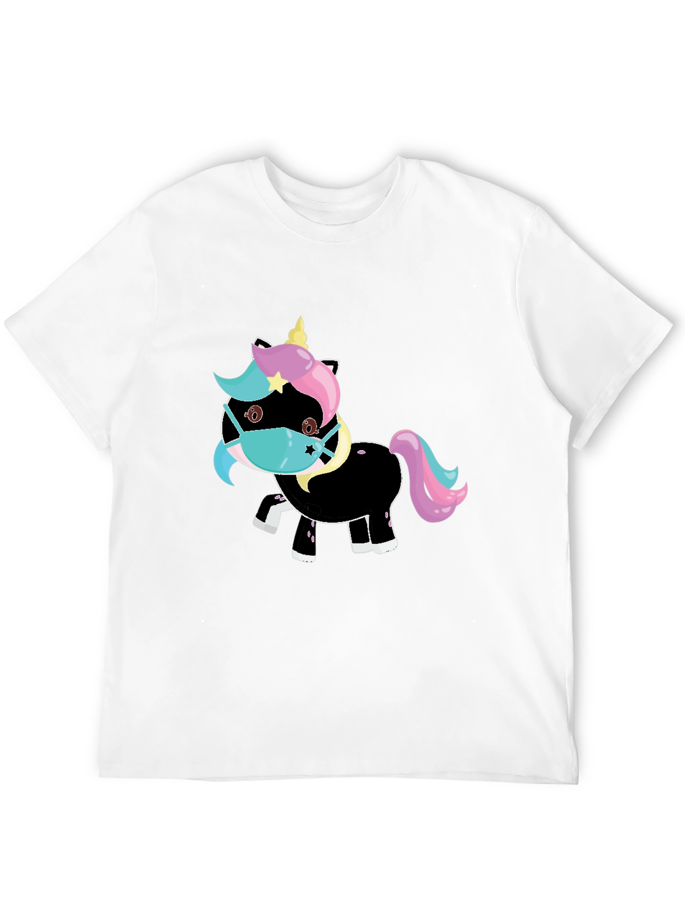 Unicorn Mask Black T-Shirt