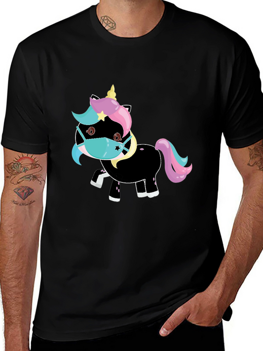 Unicorn Mask Black T-Shirt