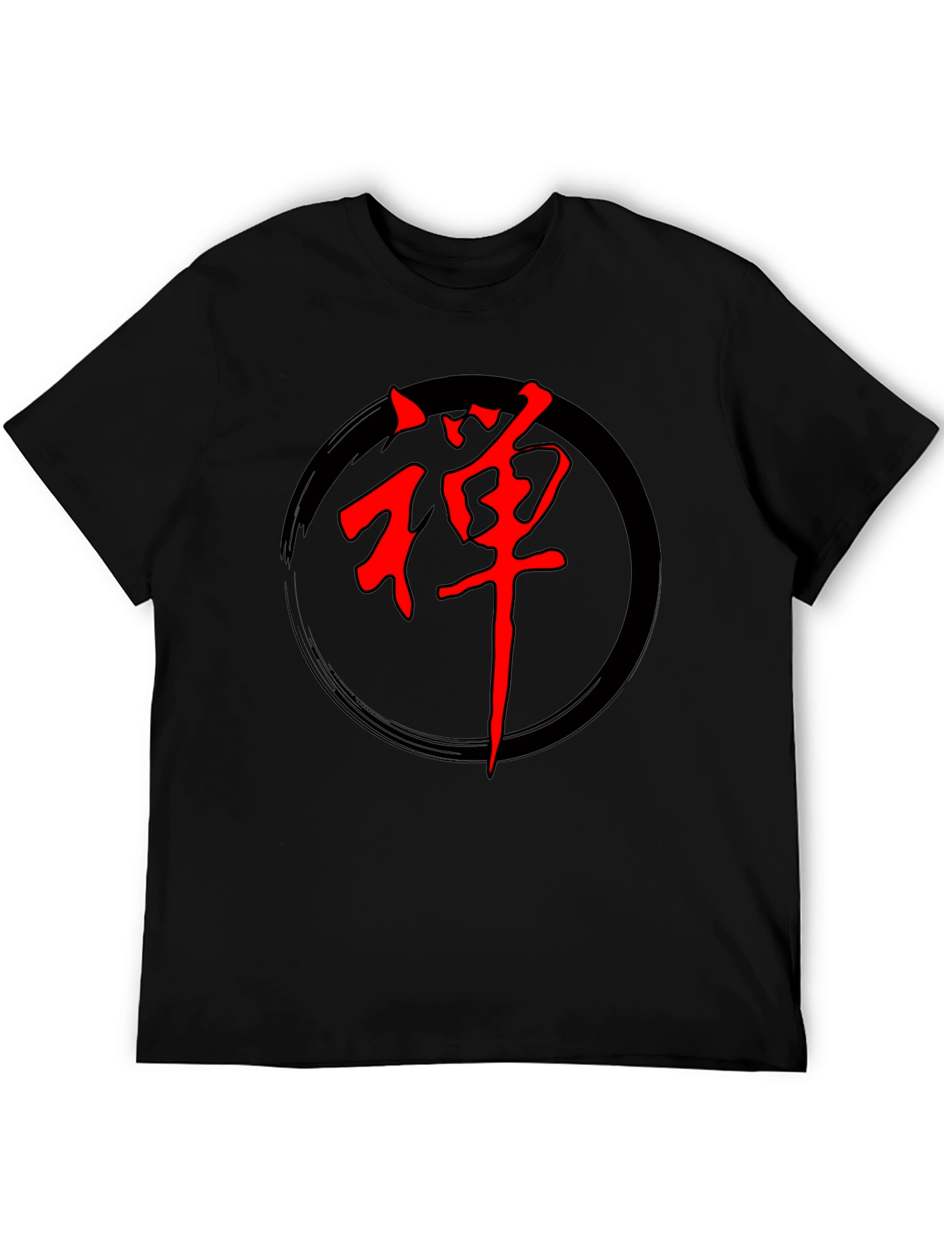Zen Circle Graphic Tee - Red Japanese Symbol