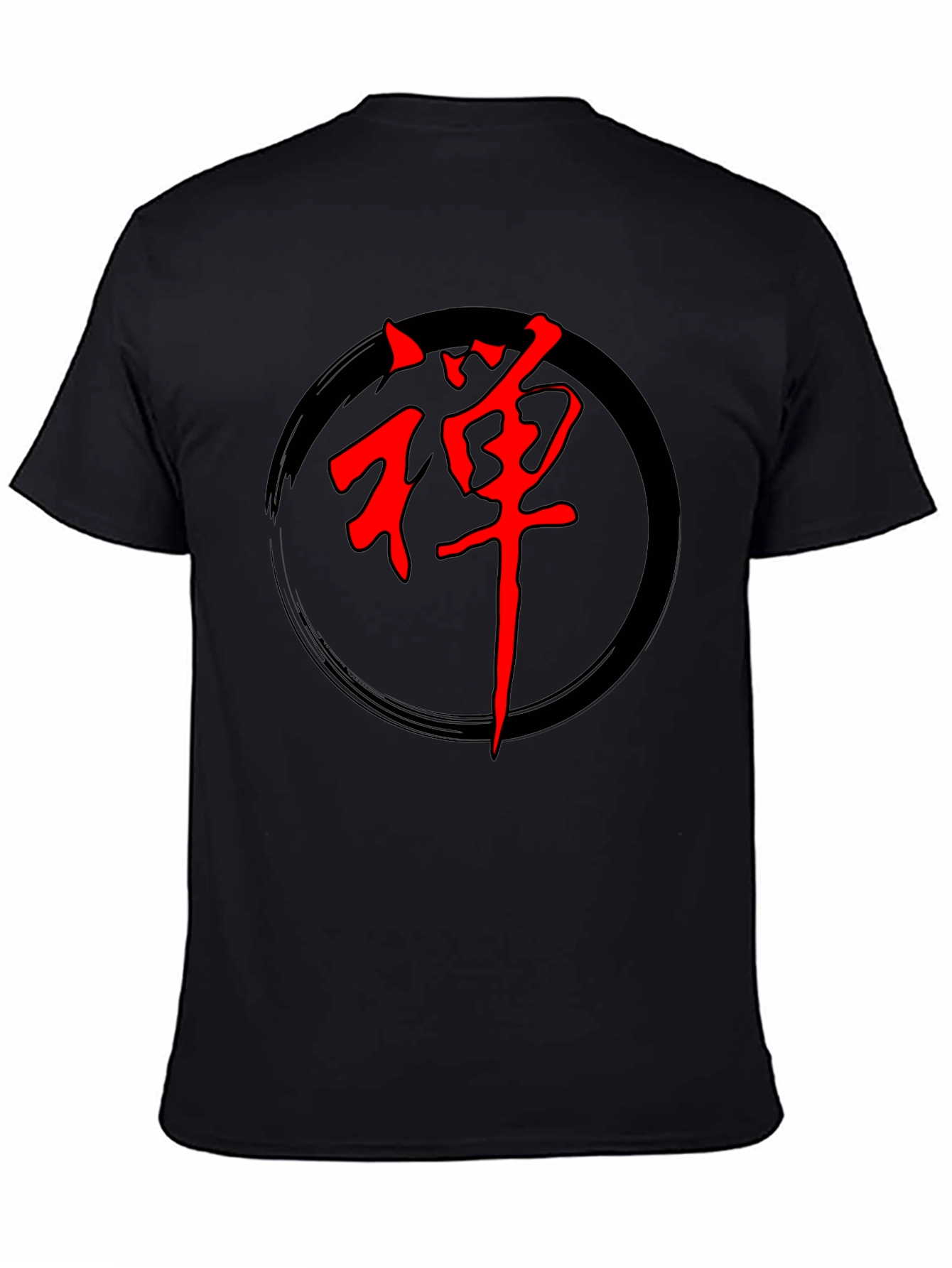 Zen Circle Graphic Tee - Red Japanese Symbol