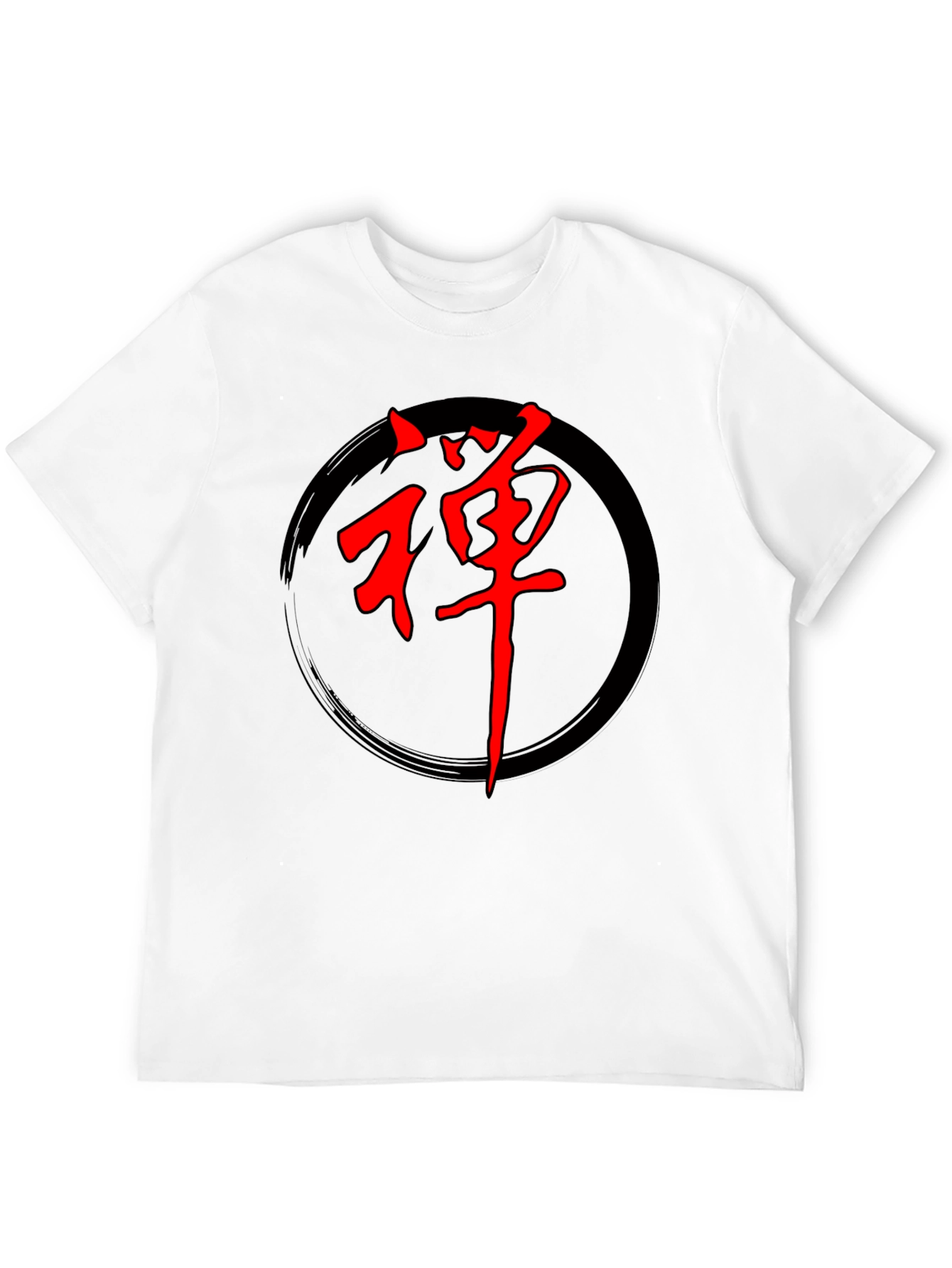 Zen Circle Graphic Tee - Red Japanese Symbol