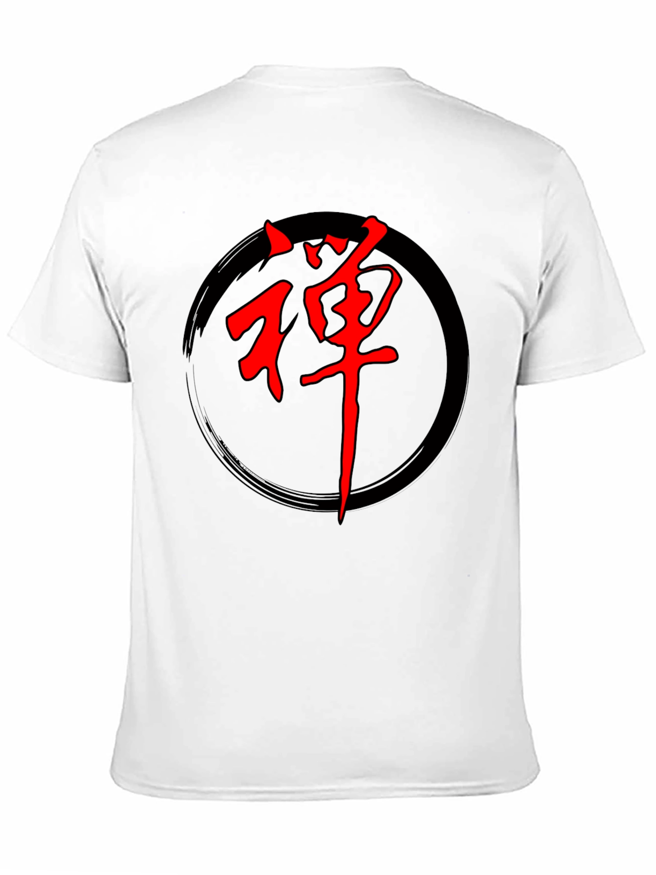 Zen Circle Graphic Tee - Red Japanese Symbol