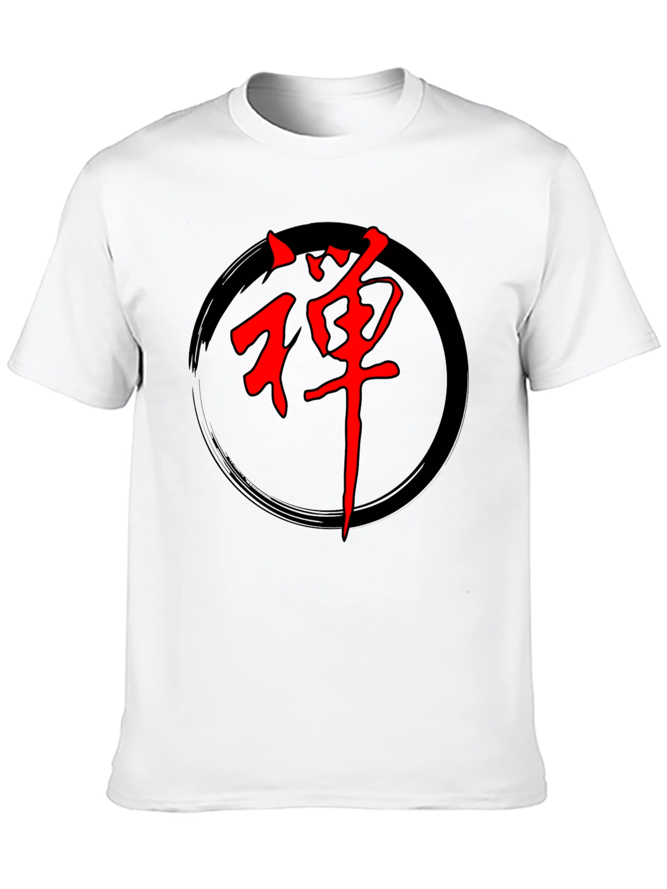 Zen Circle Graphic Tee - Red Japanese Symbol