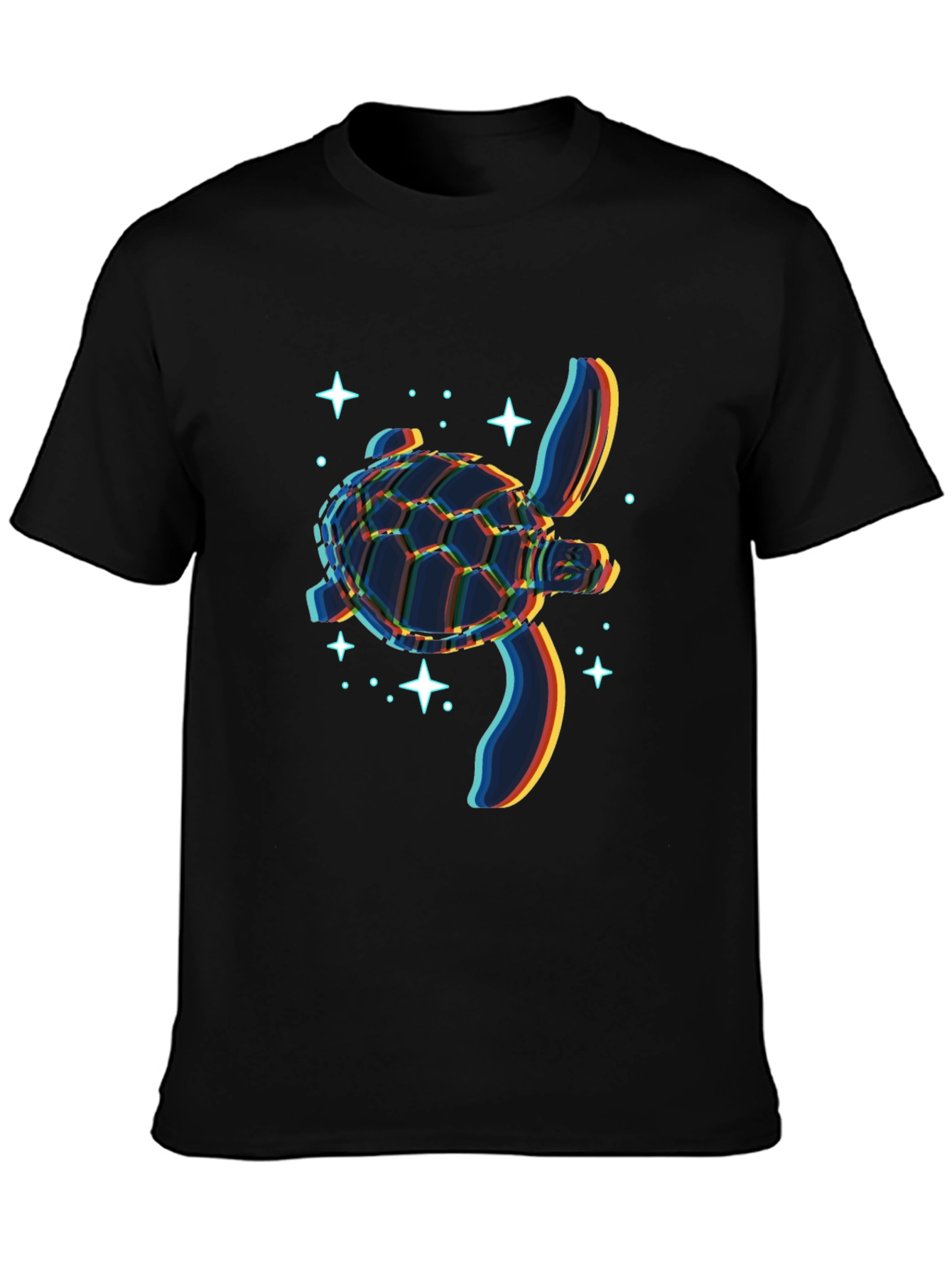 Glitch Turtle Black T-Shirt