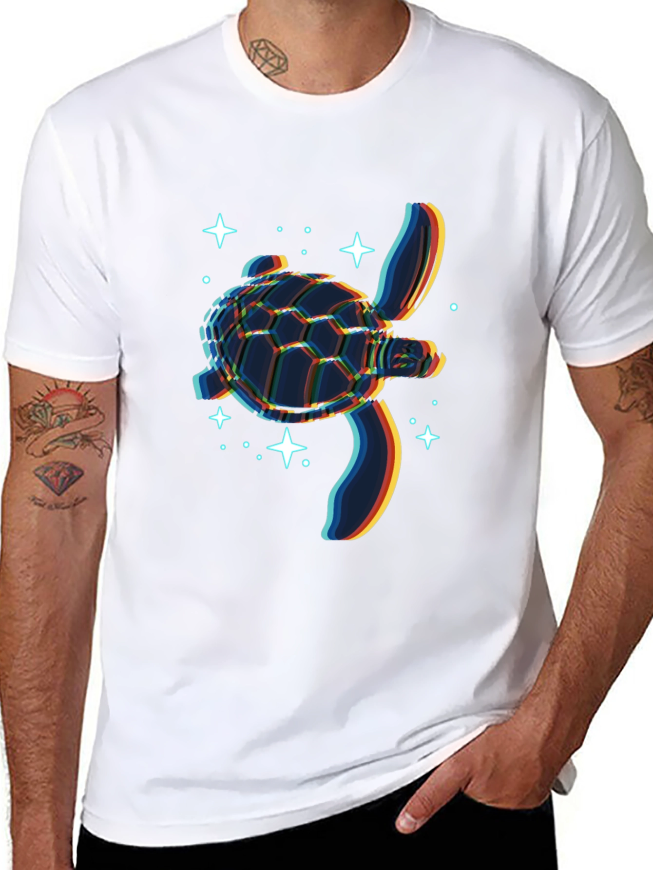Glitch Turtle Black T-Shirt