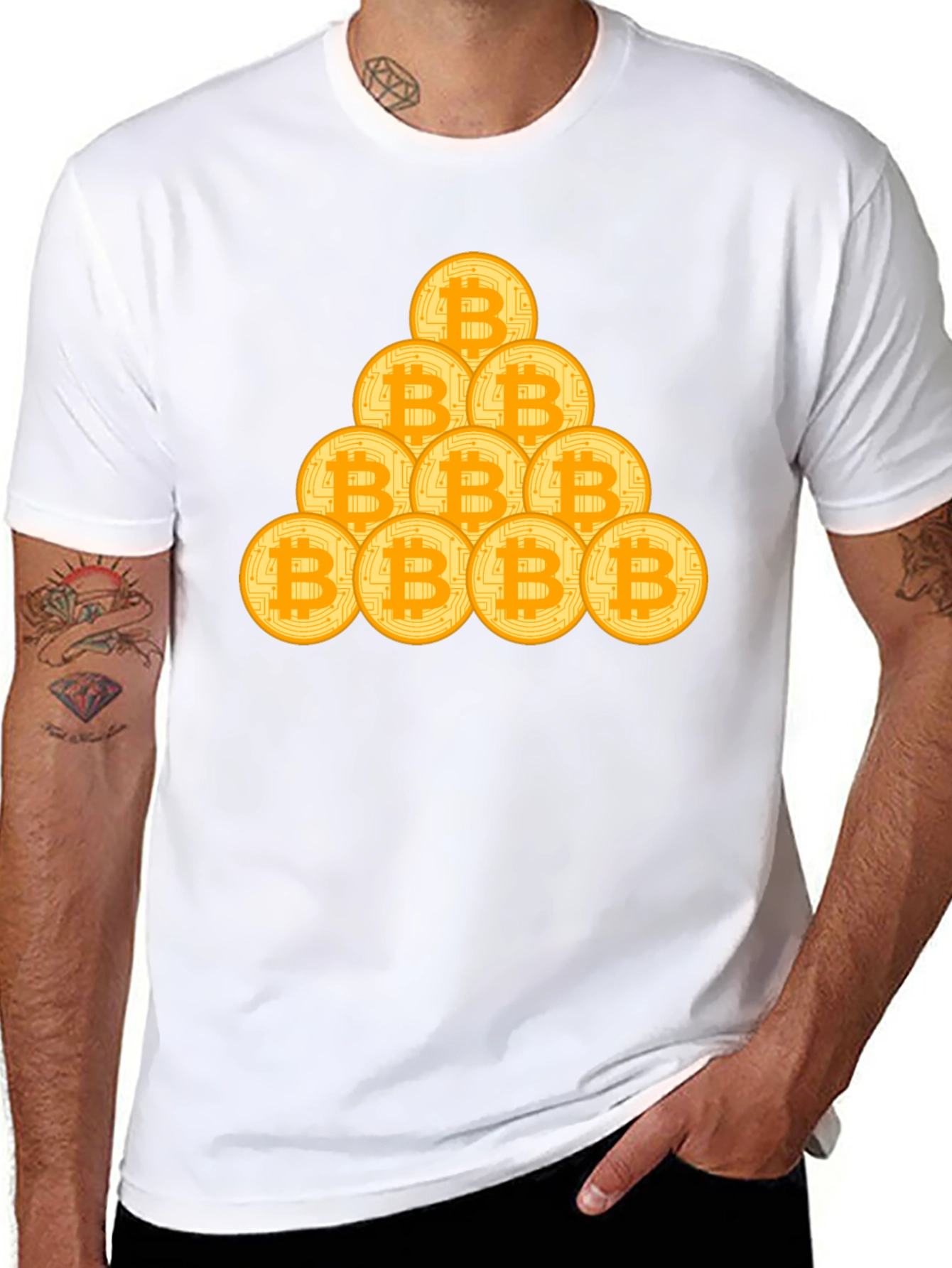 Bitcoin Stack Graphic Tee - Crypto Fan T-Shirt