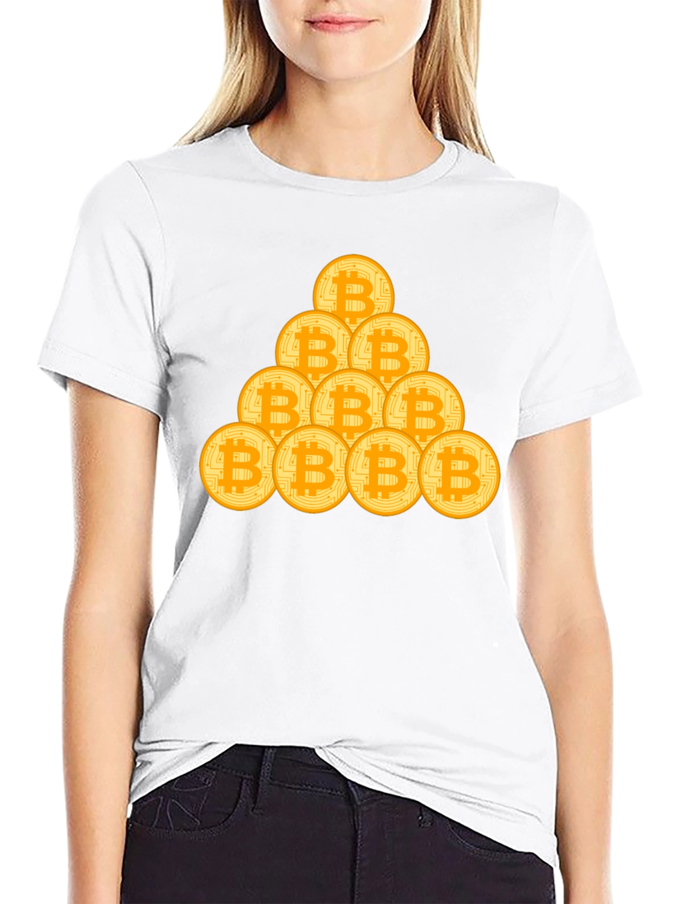 Bitcoin Stack Graphic Tee - Crypto Fan T-Shirt