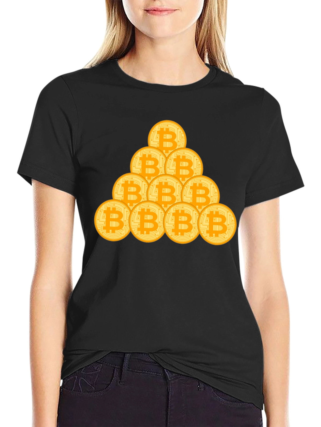 Bitcoin Stack Graphic Tee - Crypto Fan T-Shirt