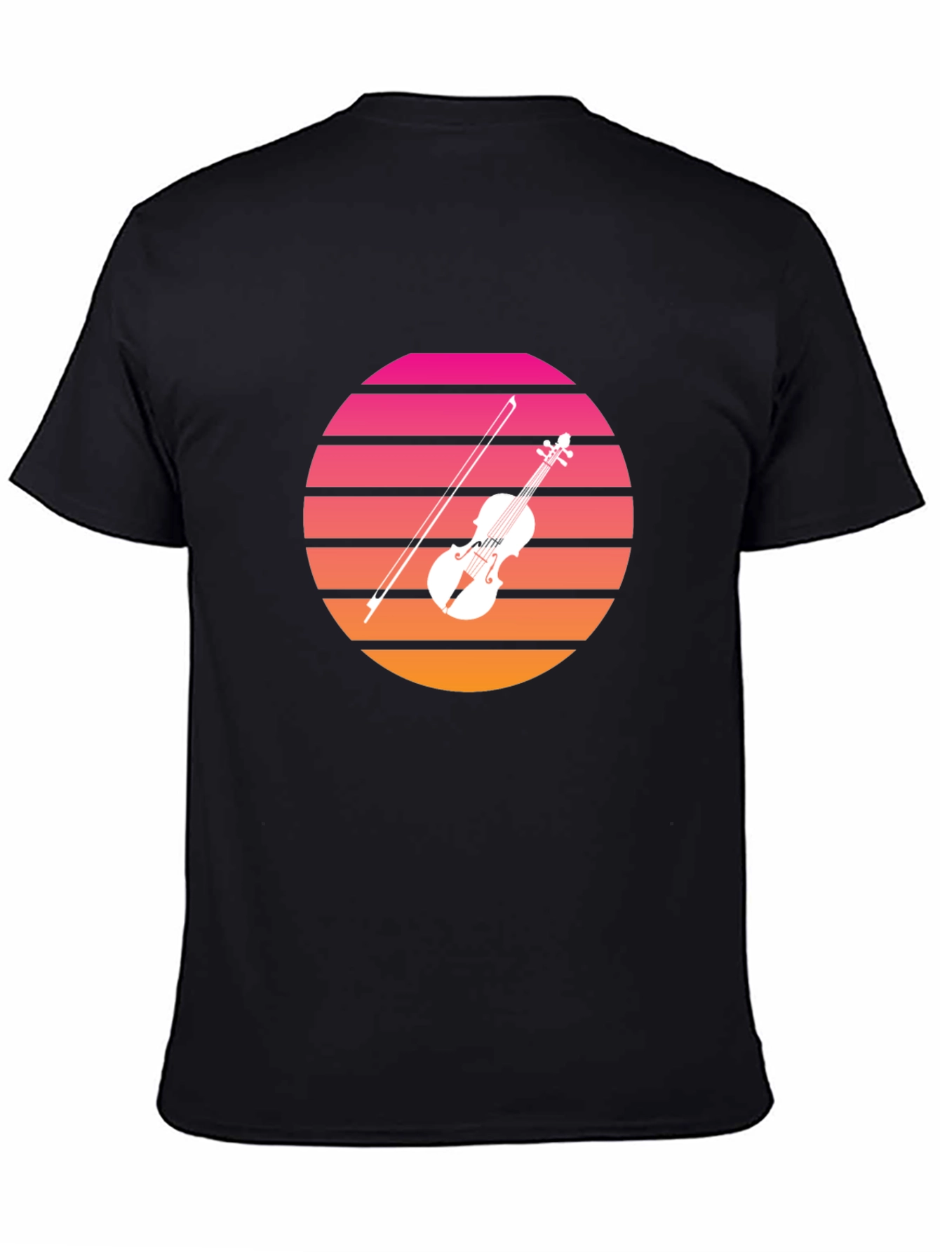 Retro Sunset Violin Graphic T-Shirt