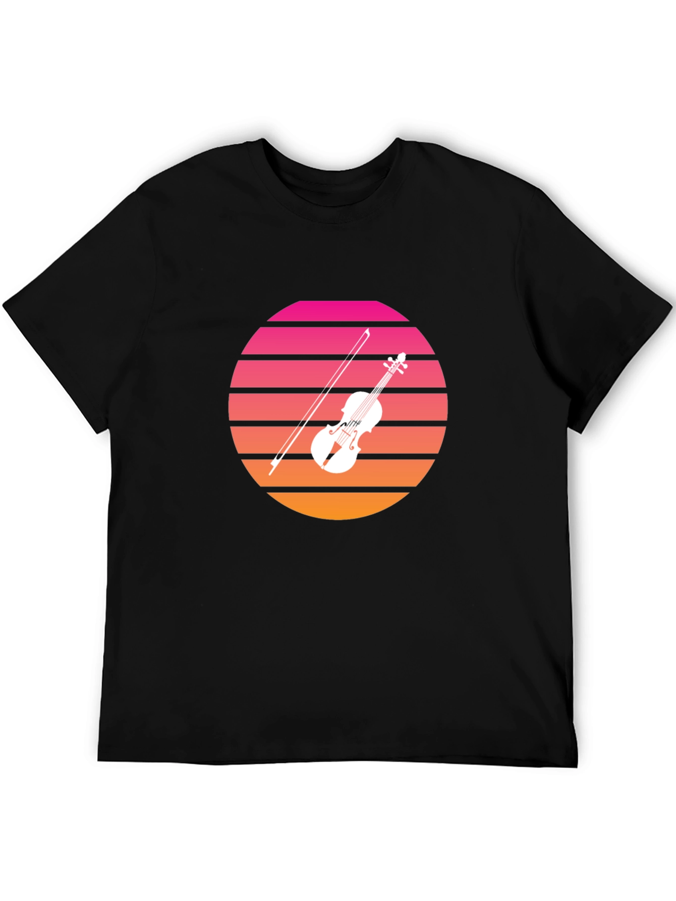Retro Sunset Violin Graphic T-Shirt