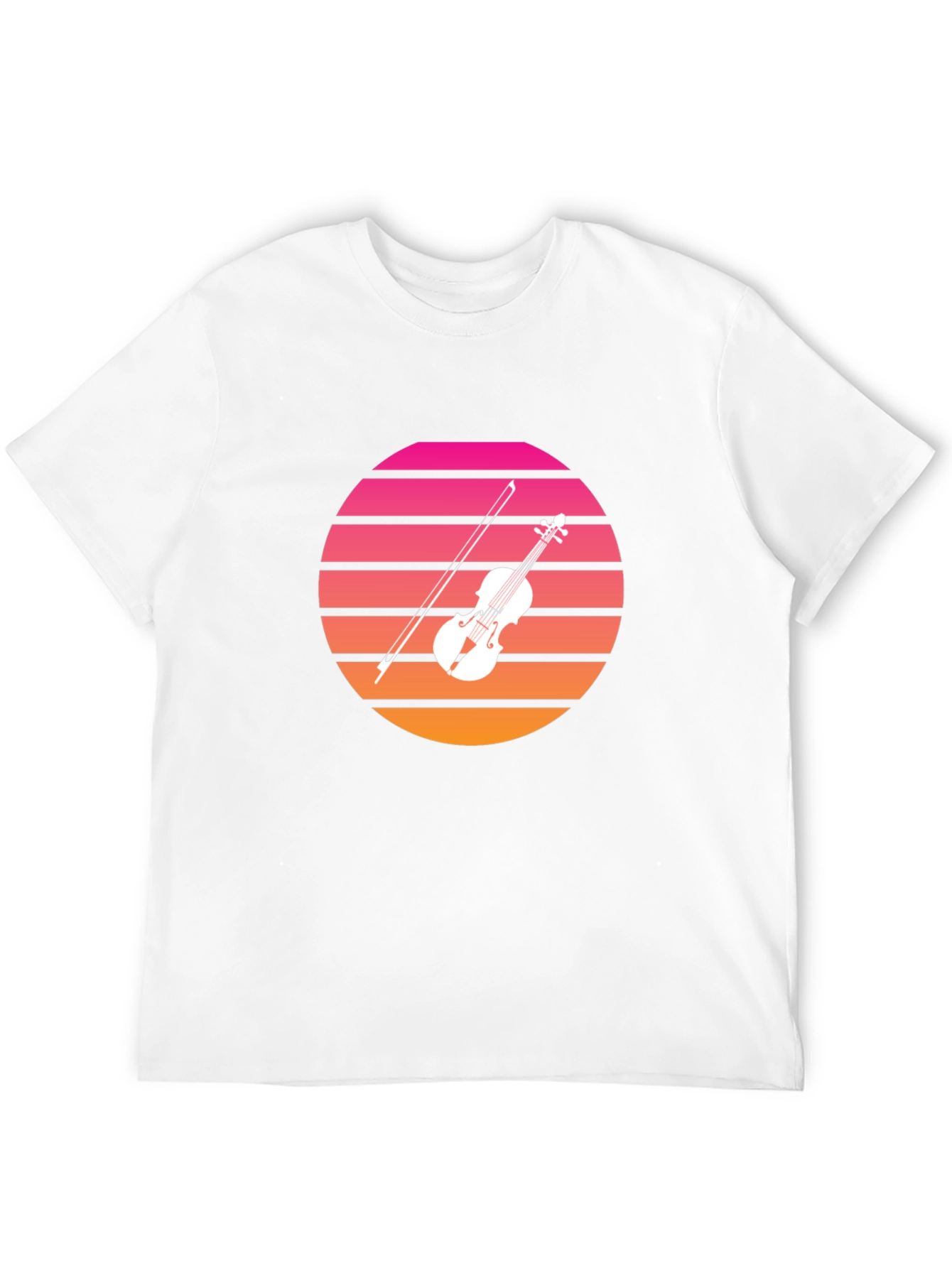Retro Sunset Violin Graphic T-Shirt