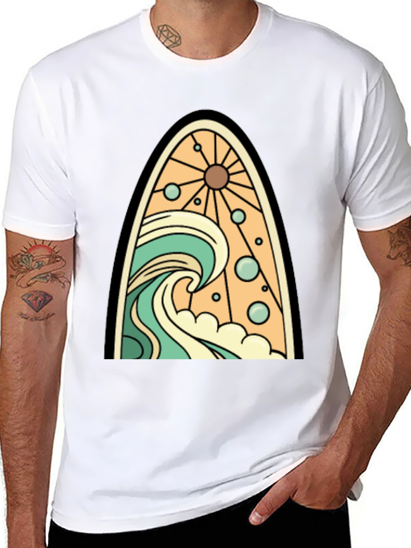 Surfboard Wave Graphic Tee