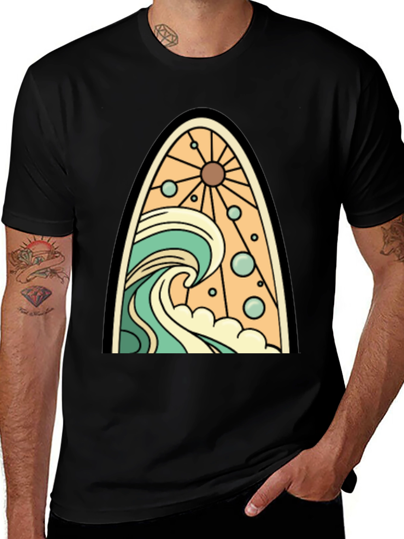 Surfboard Wave Graphic Tee