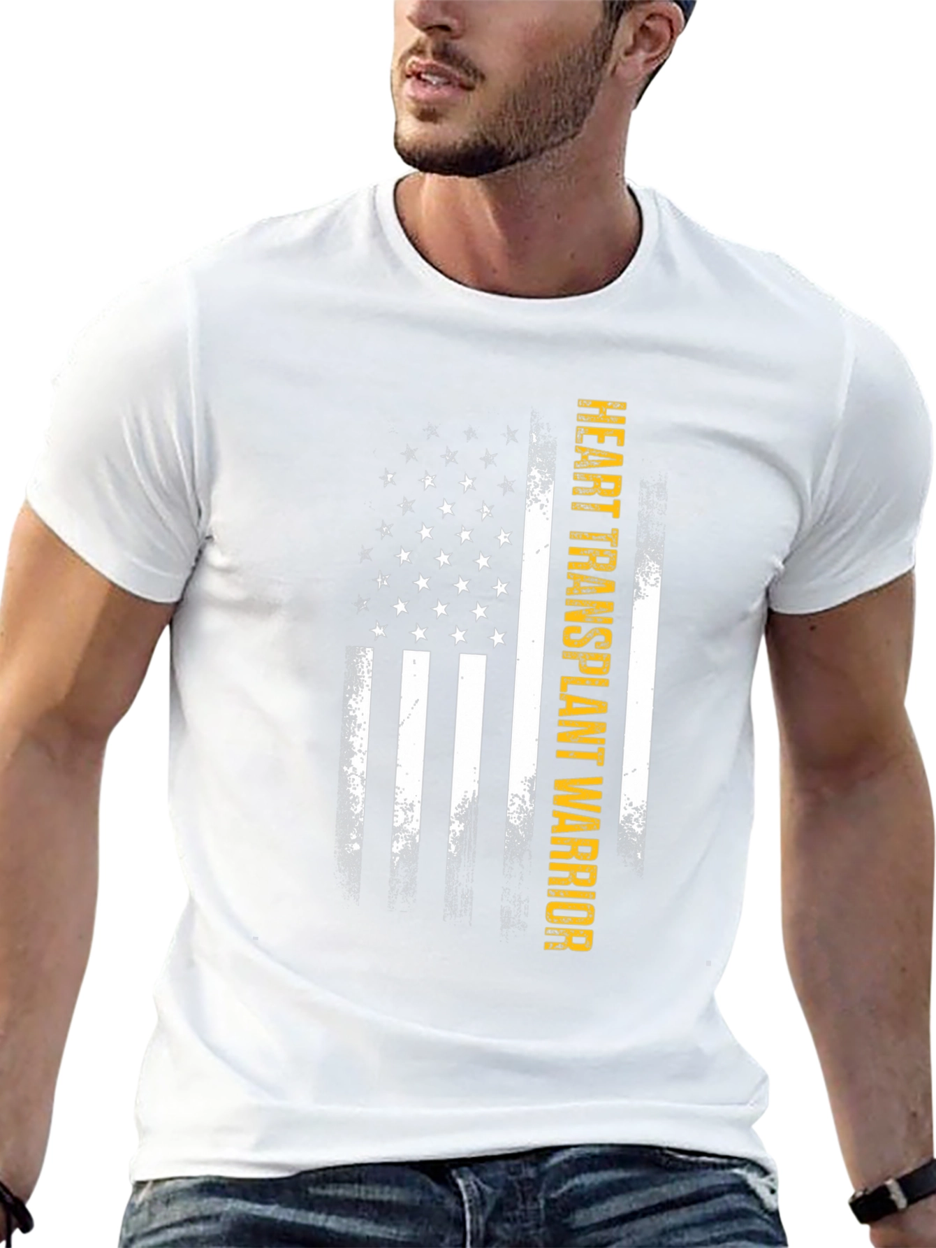 Heart Transplant Warrior US Flag T-Shirt