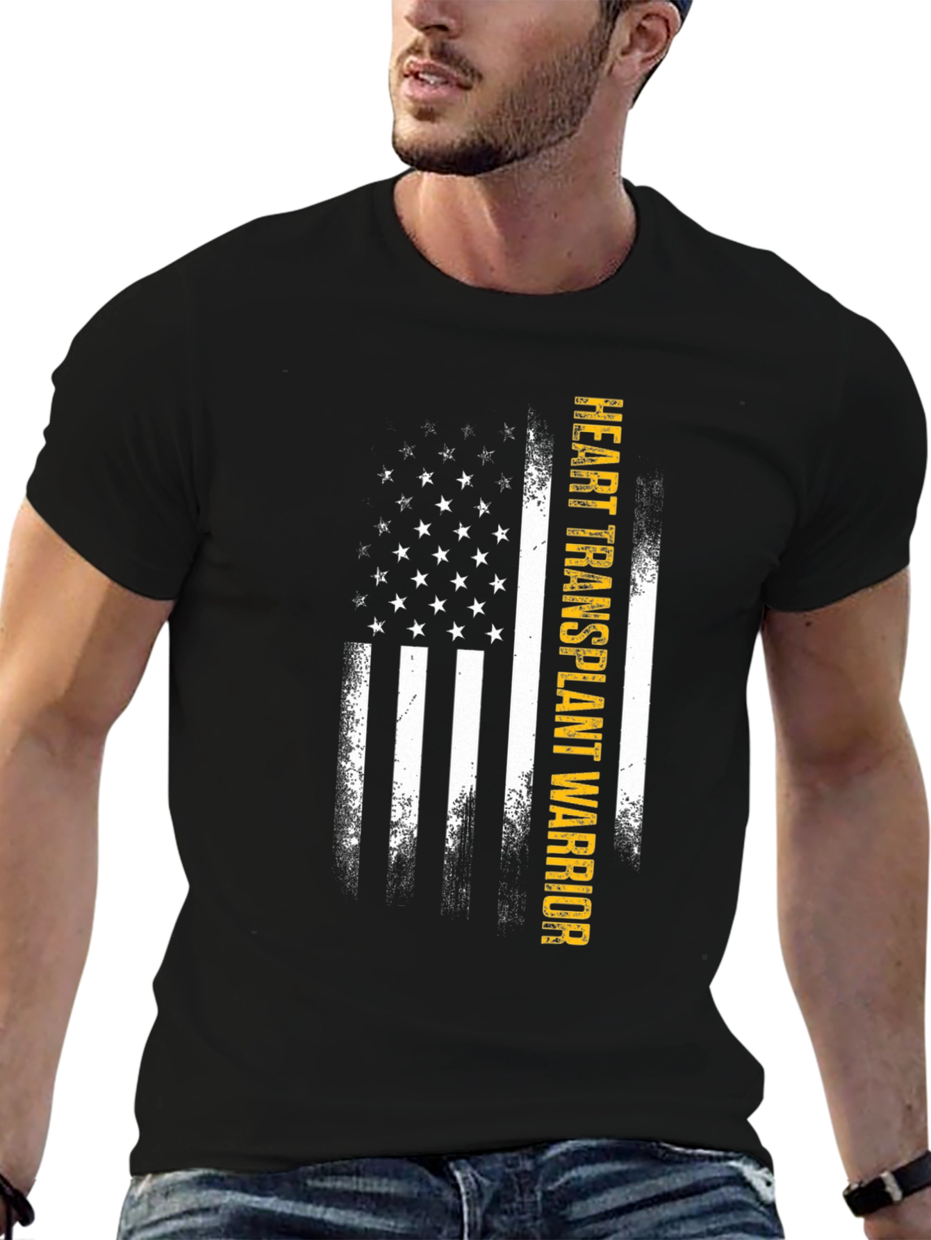 Heart Transplant Warrior US Flag T-Shirt