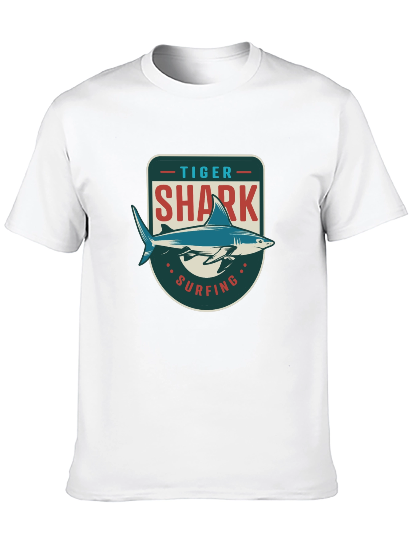 Tiger Shark Surfing Graphic T-Shirt