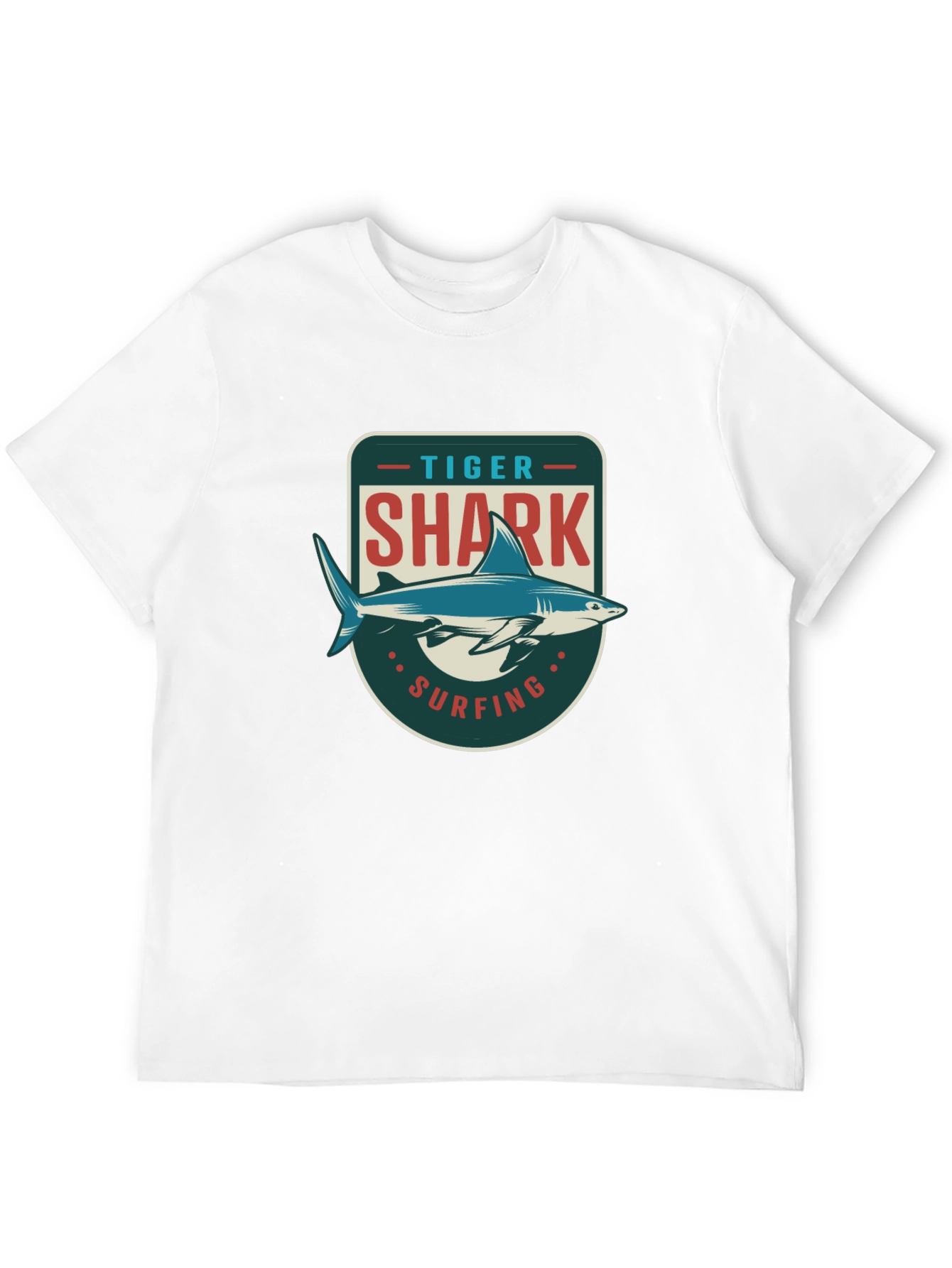 Tiger Shark Surfing Graphic T-Shirt